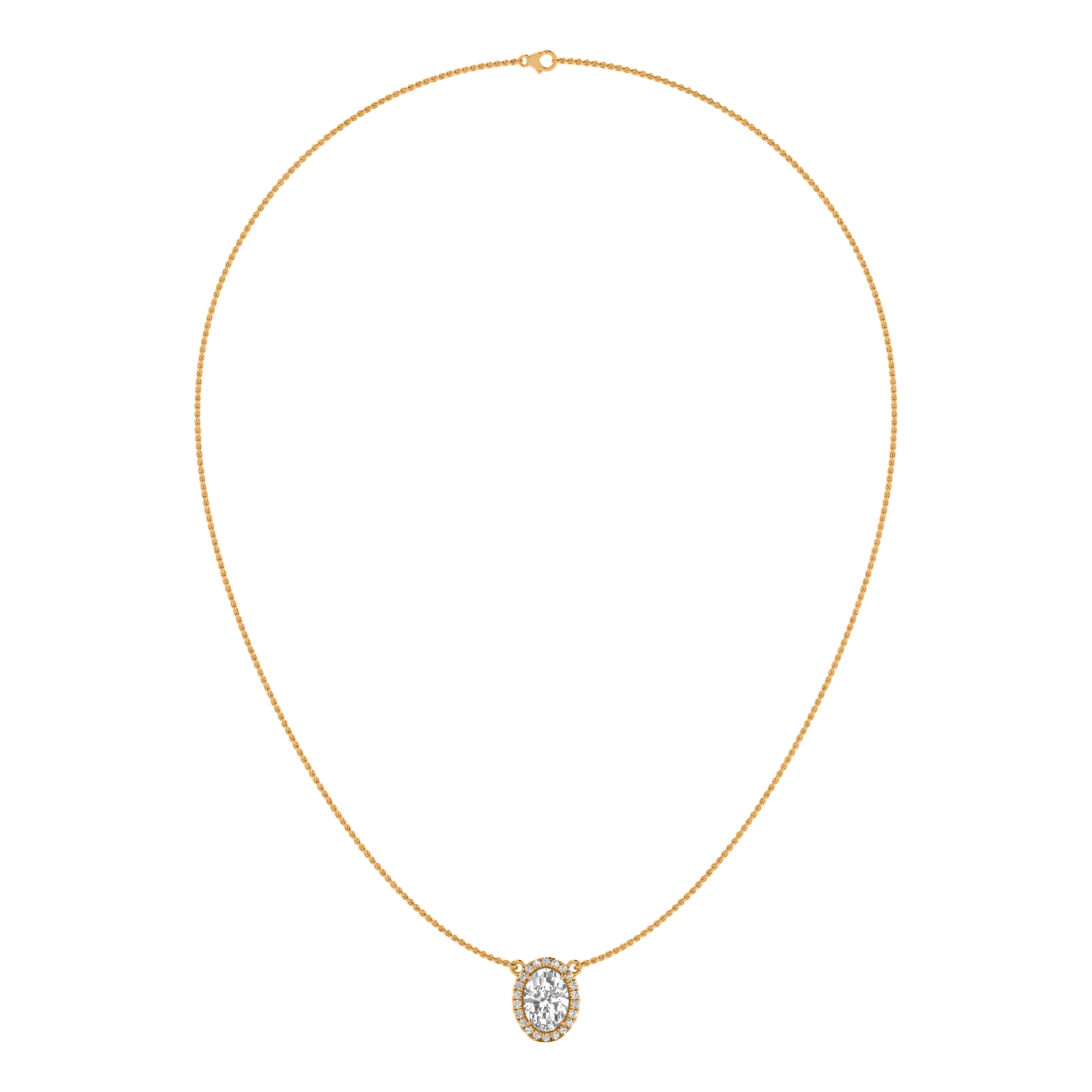 Kette von 3,39 Karat mit ovalem Hauptstein von 3 Karat - 064