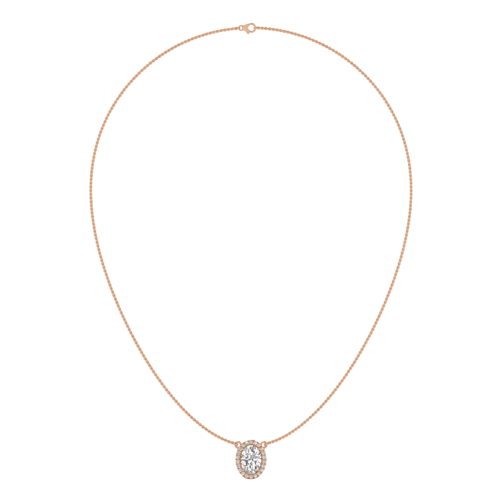 Kette von 3,39 Karat mit ovalem Hauptstein von 3 Karat - 064
