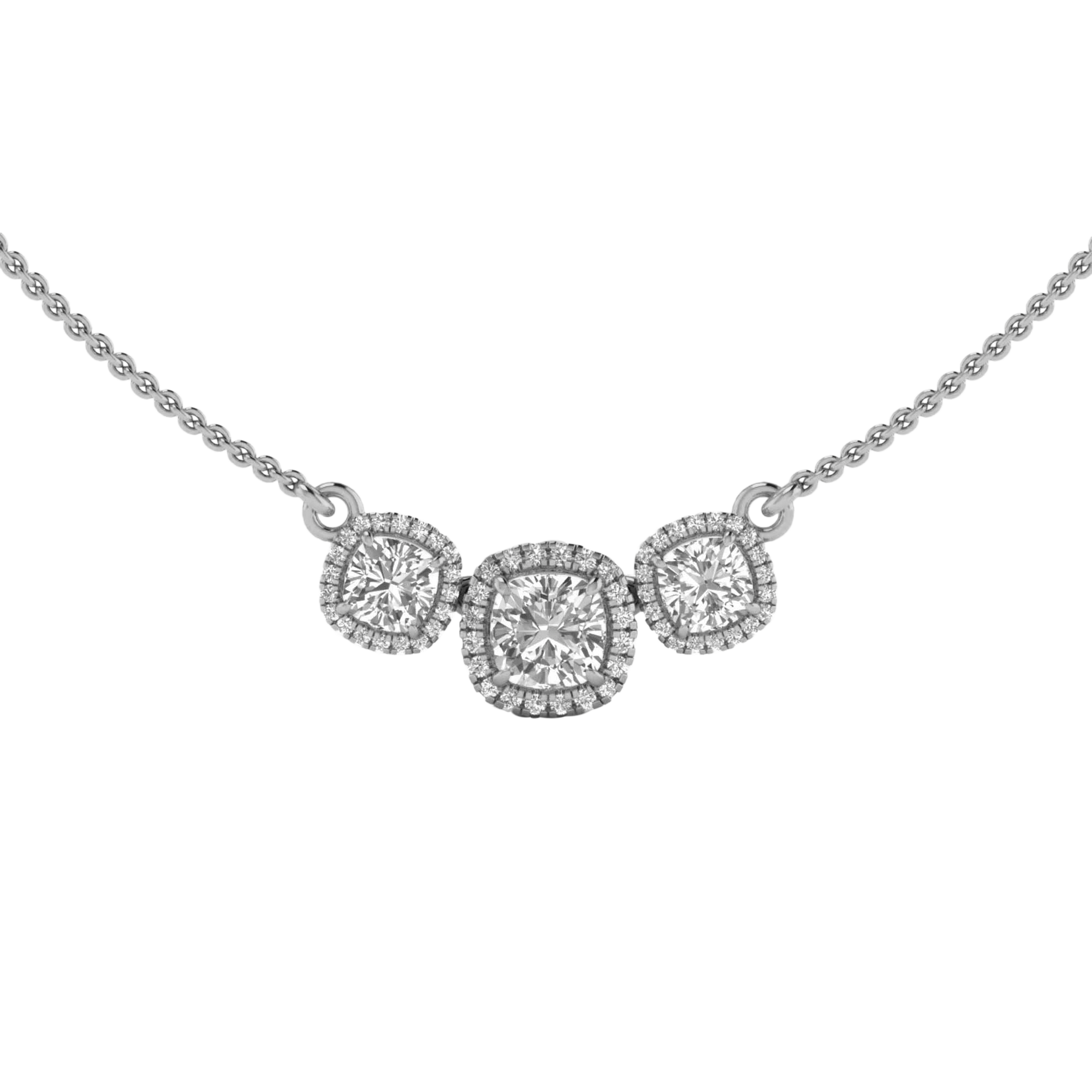 Jamie Diamanten Ketting Cushion - 2.2ct