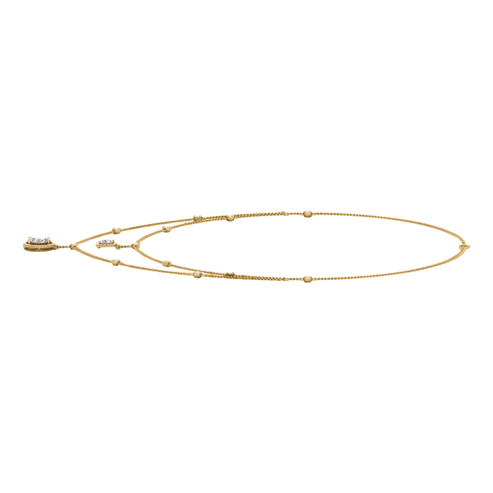 Jamie Diamanten Ketting Ovaal - 3.2ct