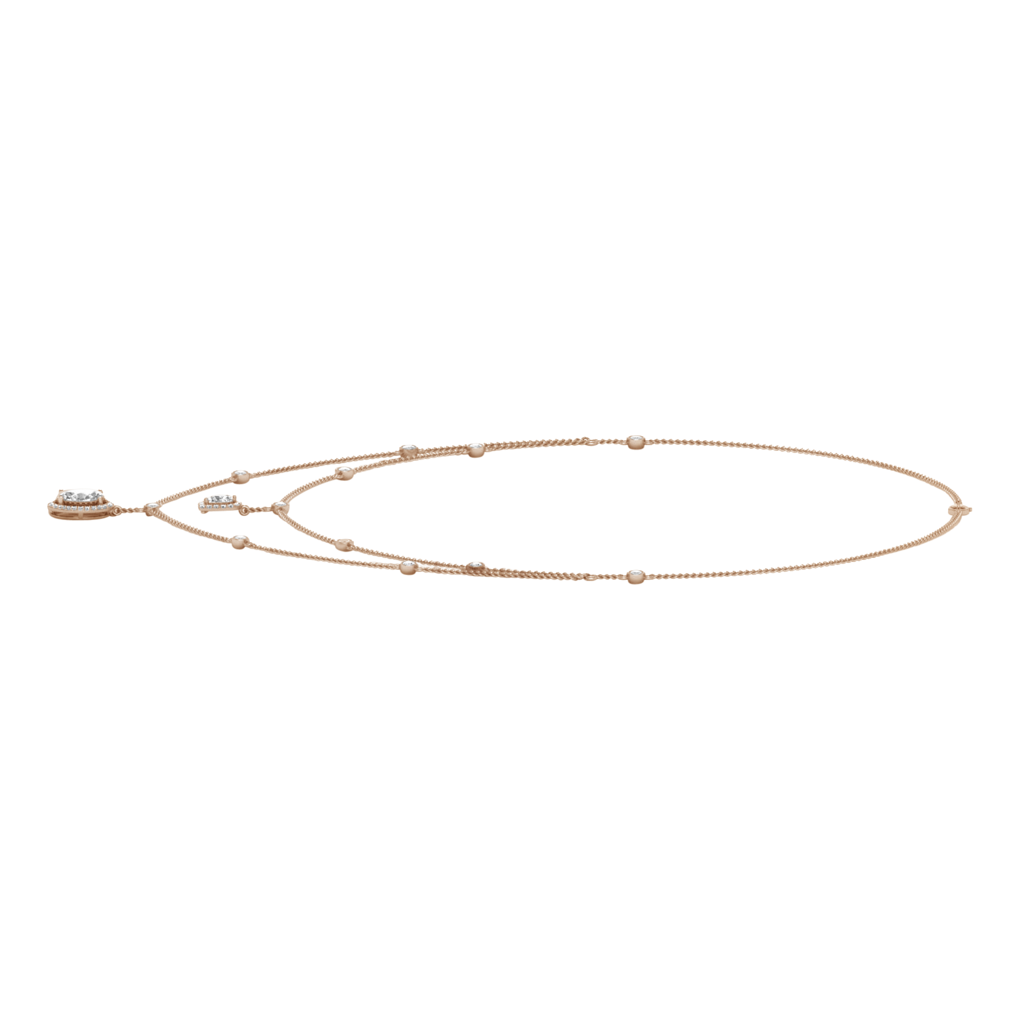 Jamie Diamanten Ketting Ovaal - 3.2ct