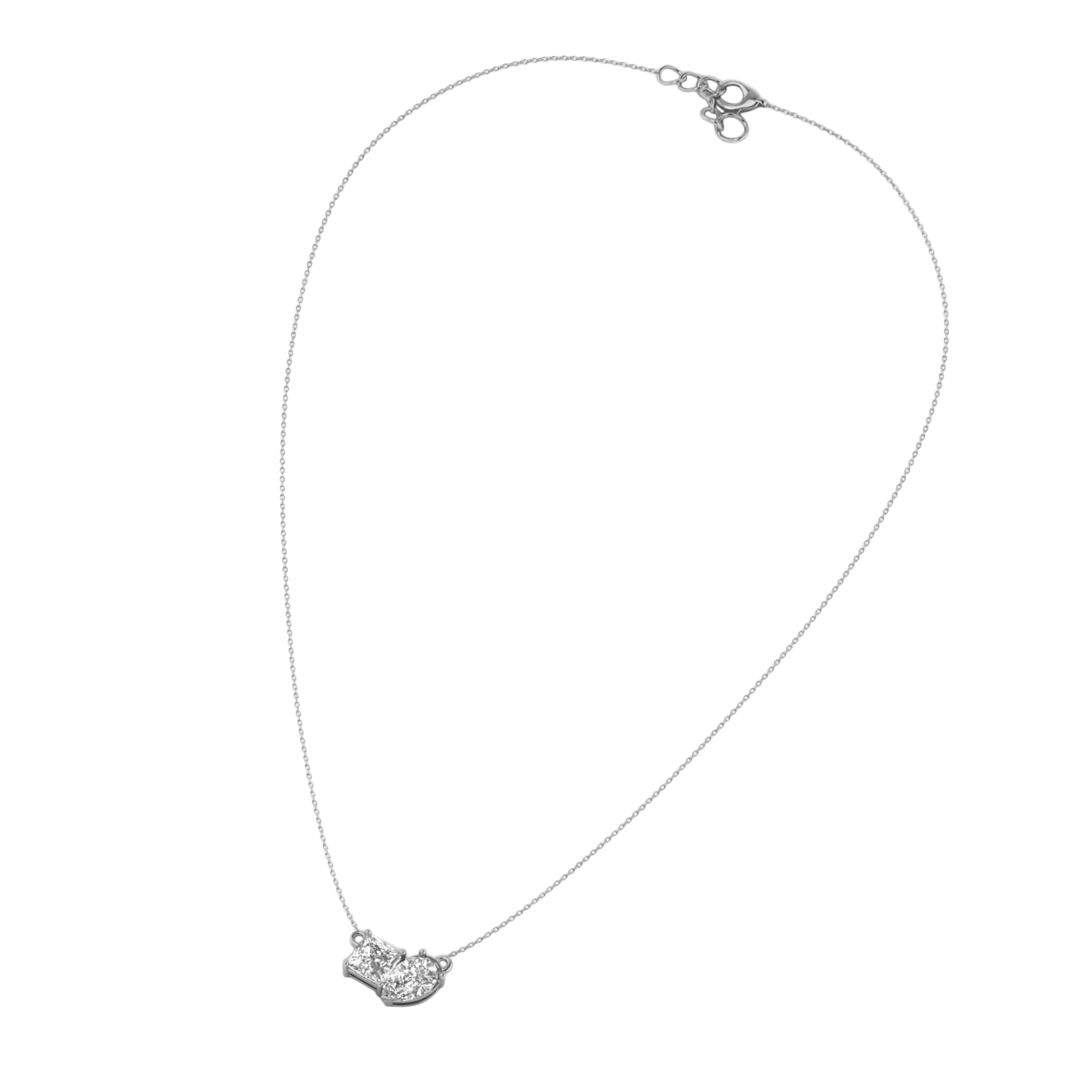 Teddy Diamanten Toi Et Moi Ketting Peer & Princess - 2ct