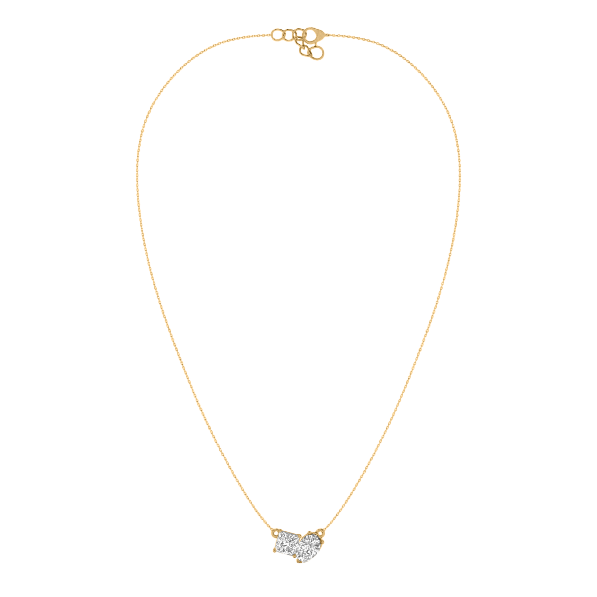Teddy Diamanten Toi Et Moi Ketting Peer & Princess - 2ct
