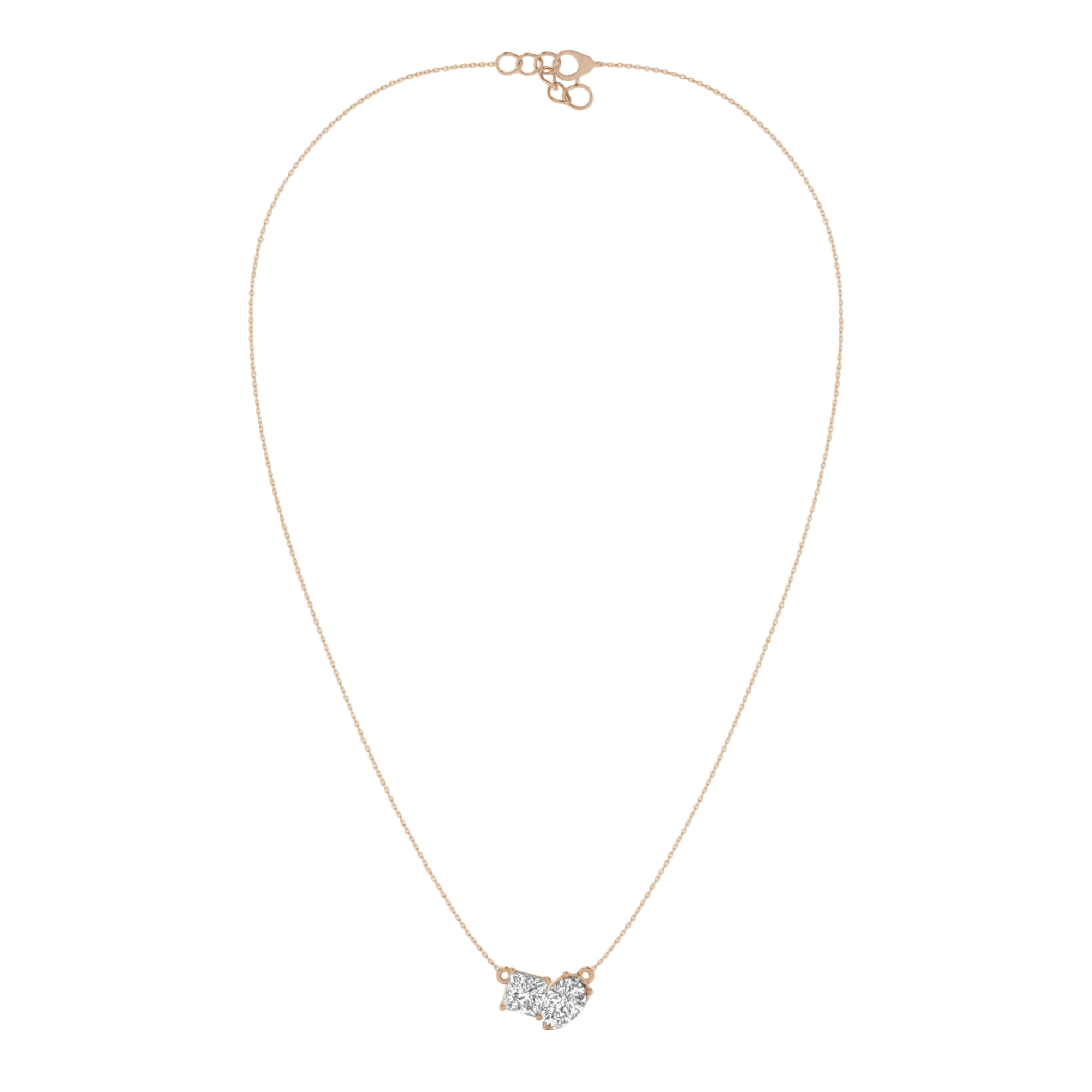 Teddy Diamanten Toi Et Moi Ketting Peer & Princess - 2ct