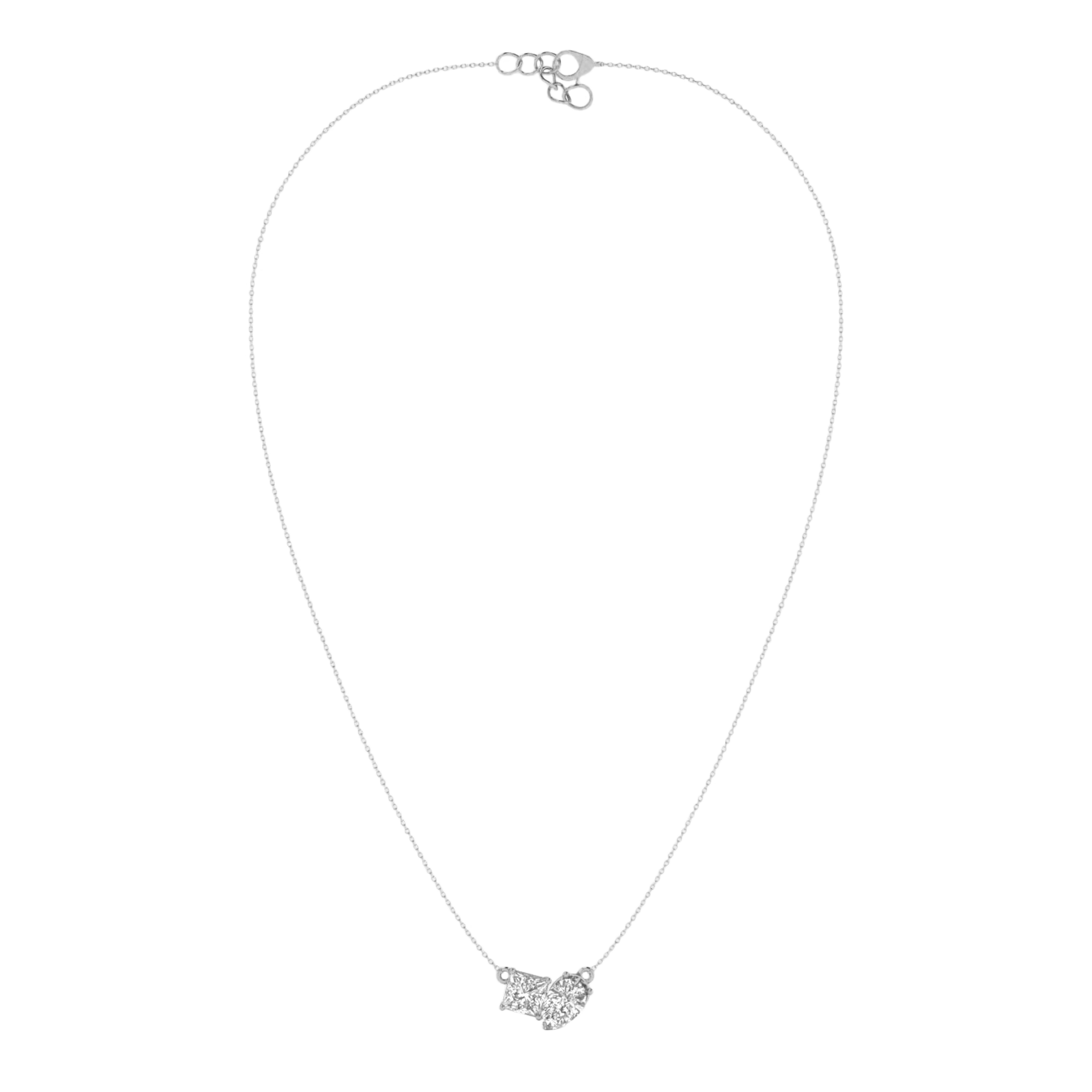 Teddy Diamanten Toi Et Moi Ketting Peer & Princess - 2ct