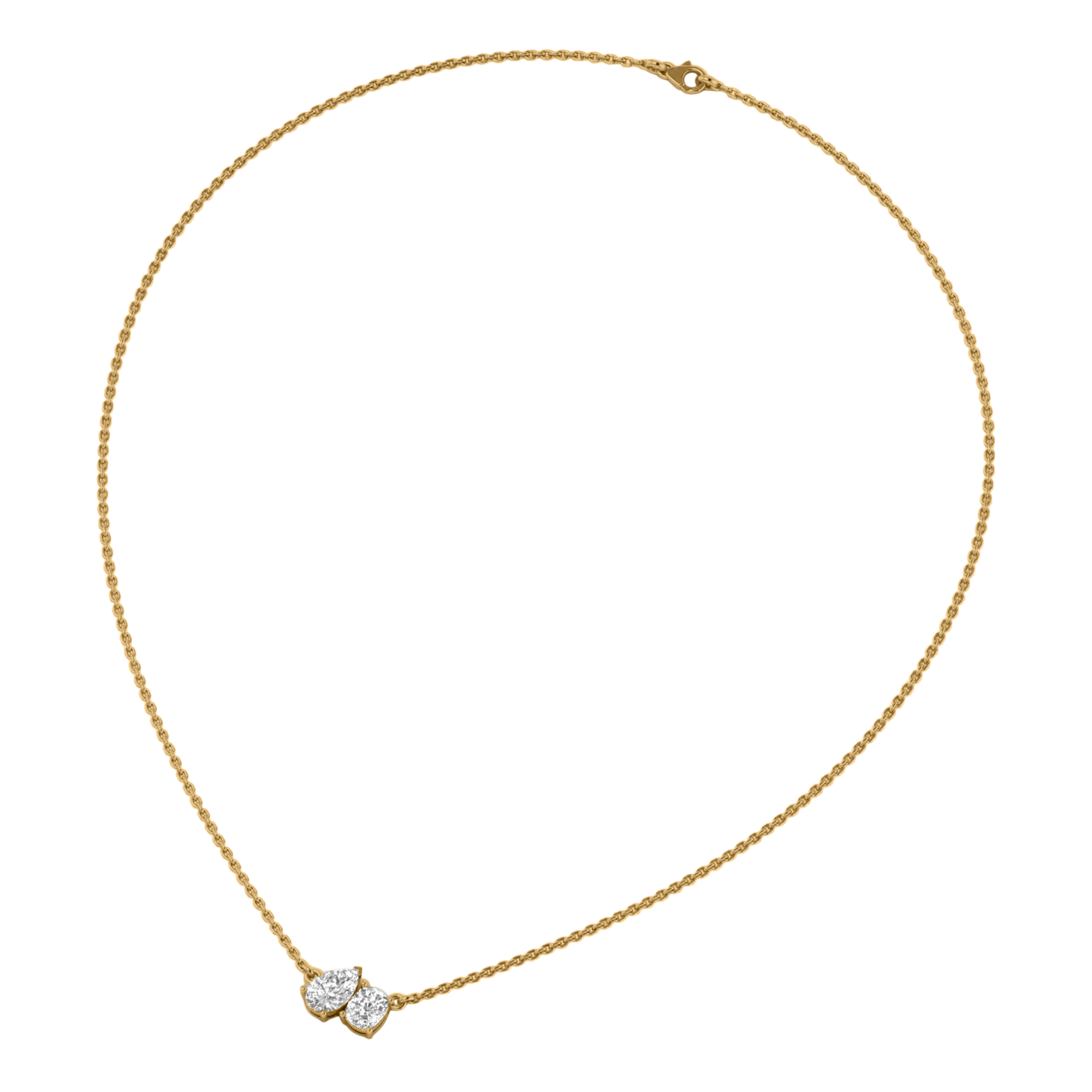 Teddy Diamanten Toi Et Moi Ketting Peer & Cushion - 2ct