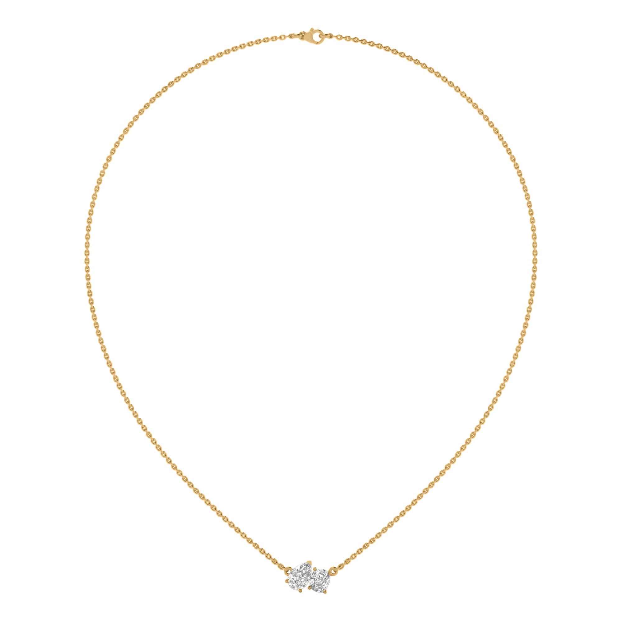 Teddy Diamanten Toi Et Moi Ketting Peer & Cushion - 2ct