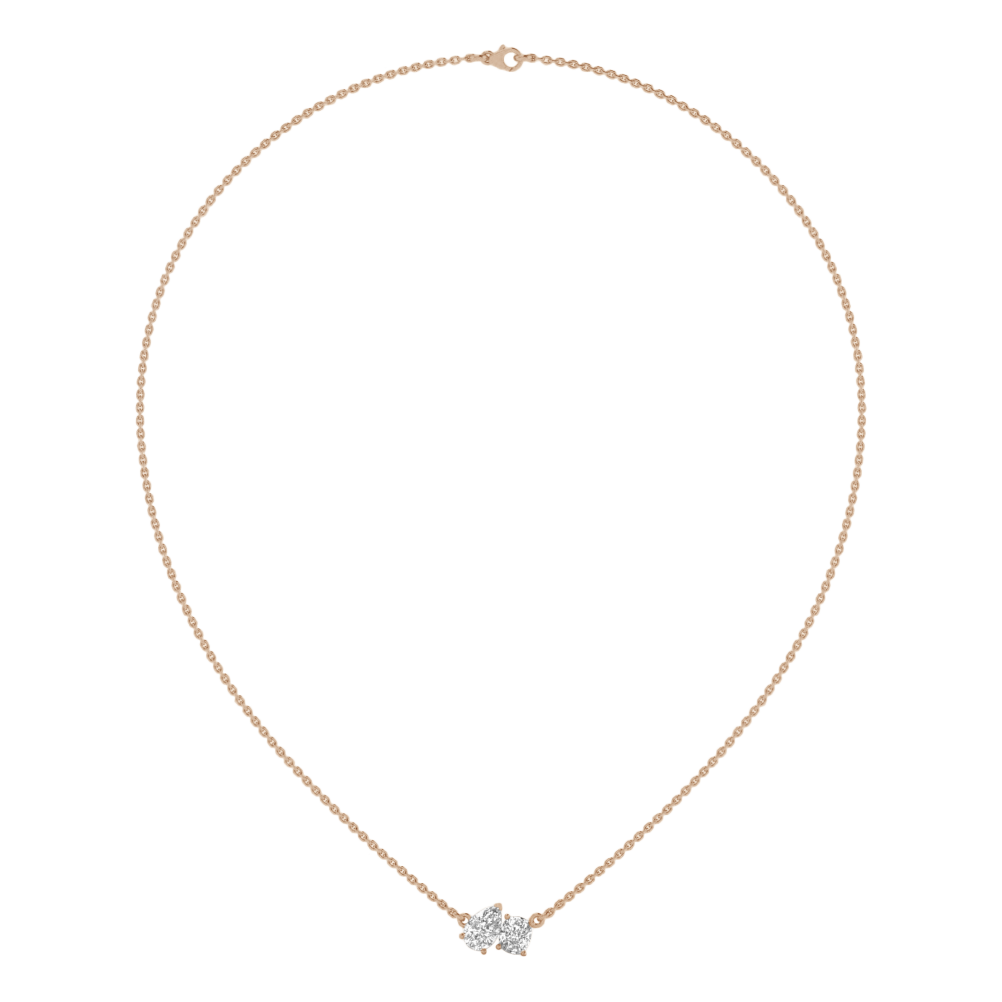 Teddy Diamanten Toi Et Moi Ketting Peer & Cushion - 2ct