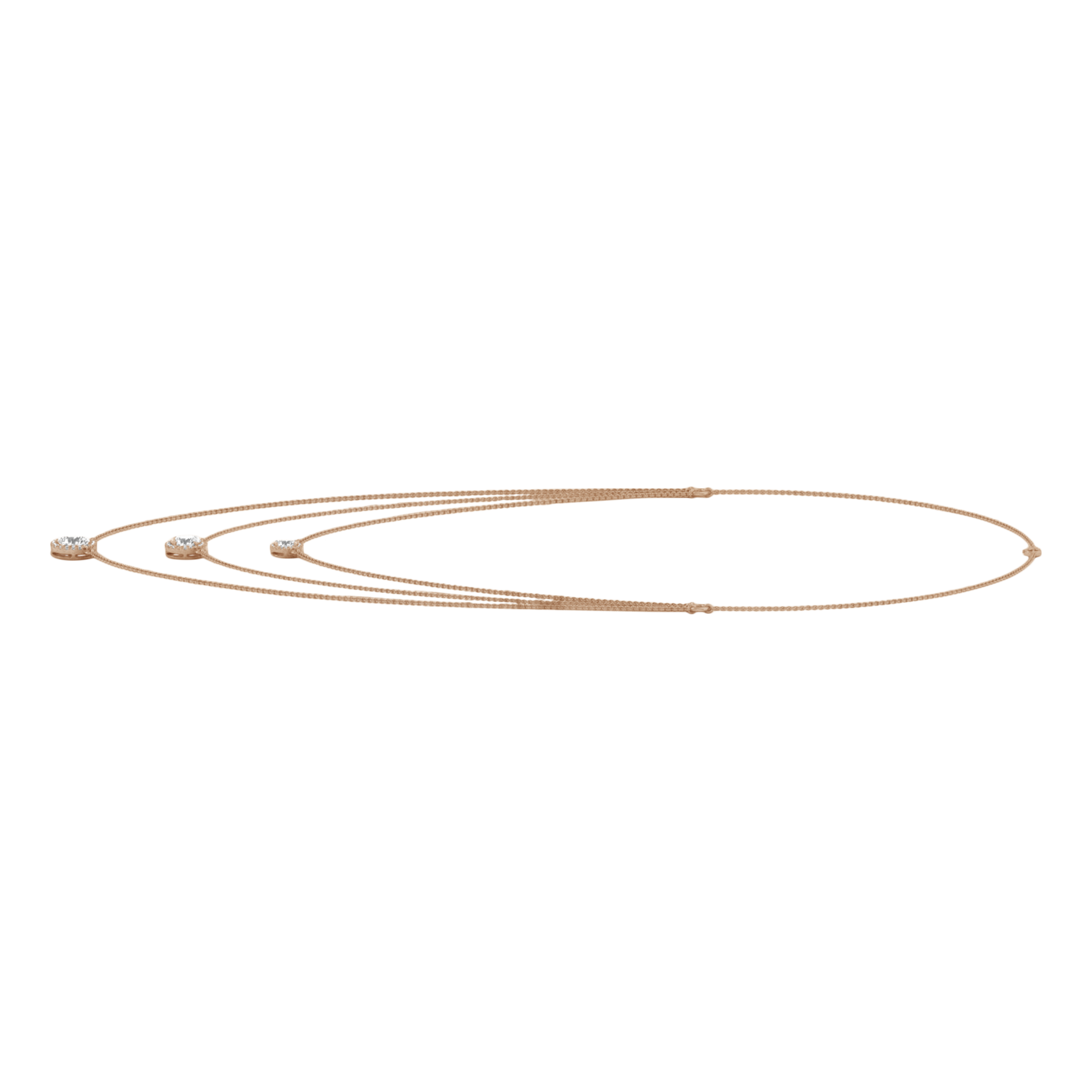 3,38 Karat Kette mit 1,5 Karat rundem Hauptstein - 082