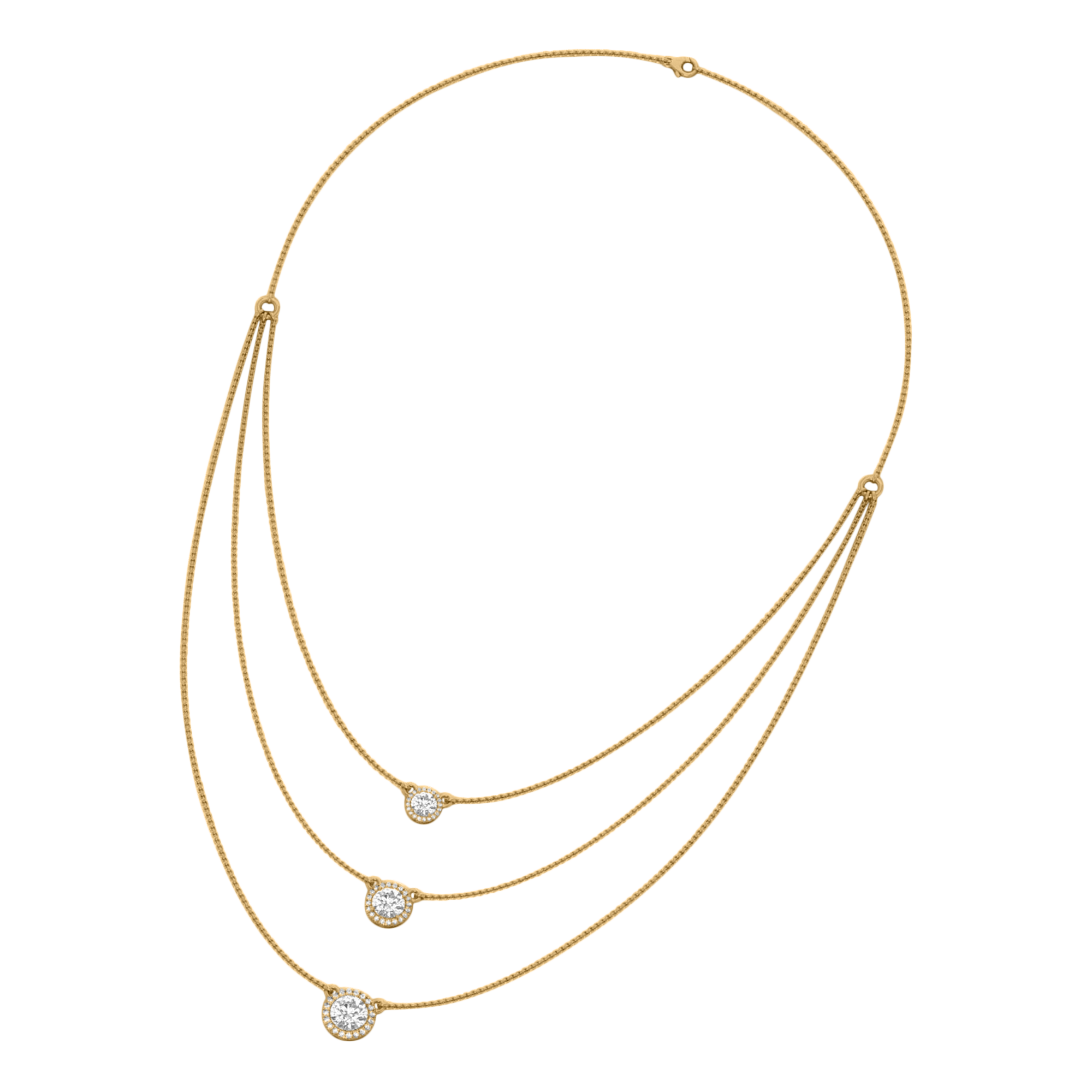 3,38 Karat Kette mit 1,5 Karat rundem Hauptstein - 082