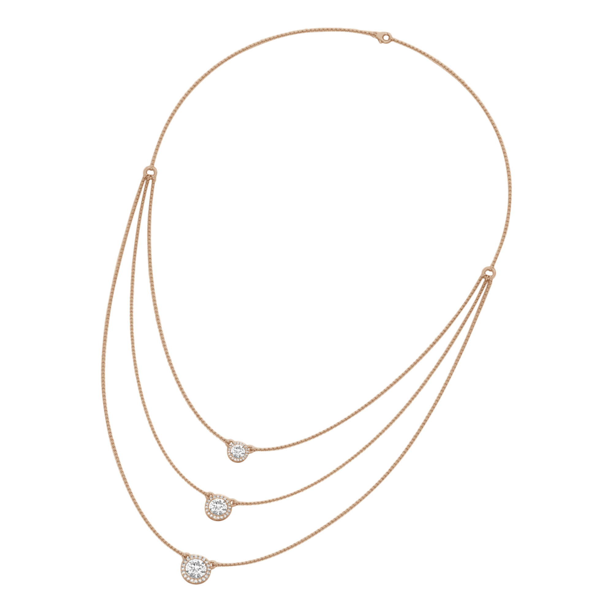3,38 Karat Kette mit 1,5 Karat rundem Hauptstein - 082