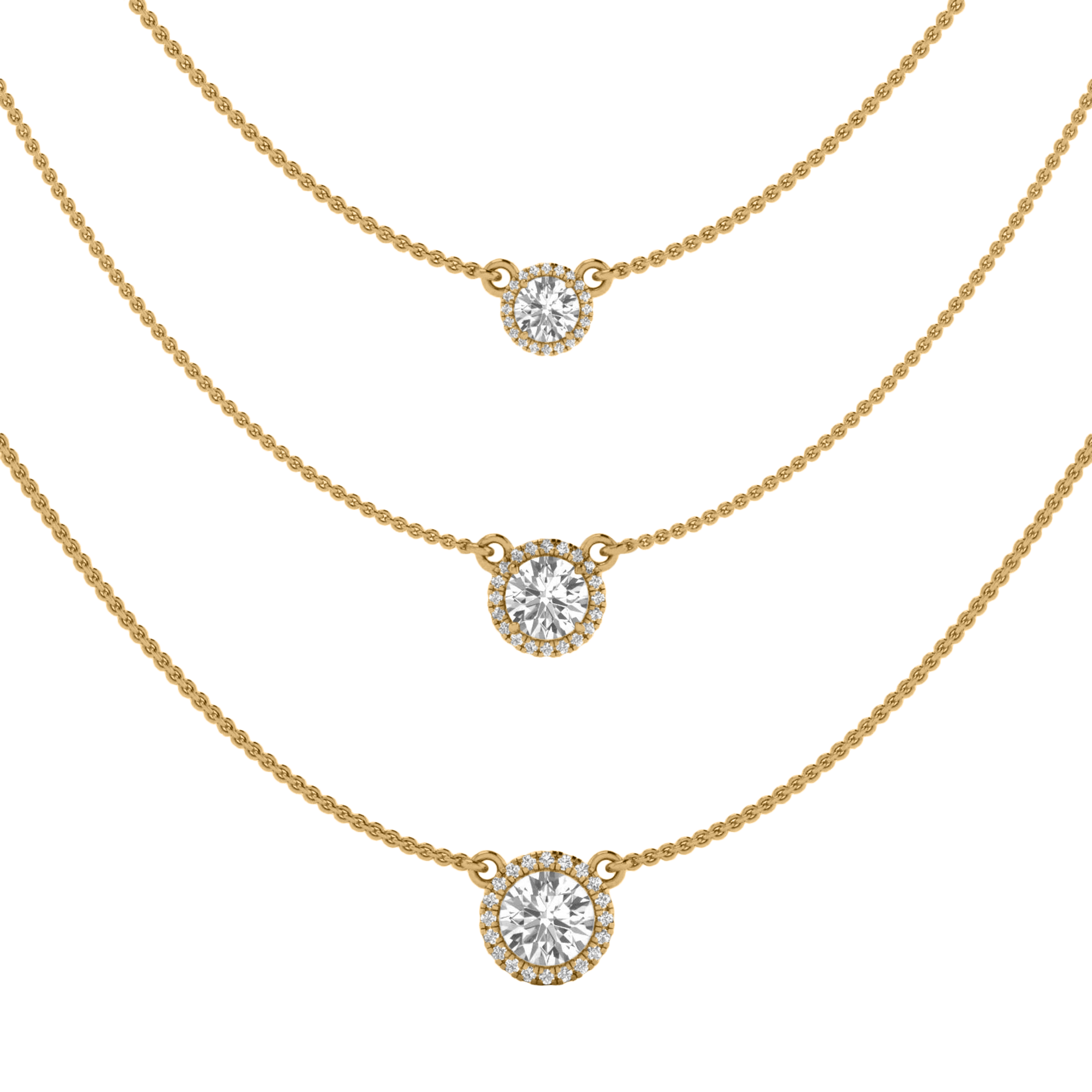 3,38 Karat Kette mit 1,5 Karat rundem Hauptstein - 082