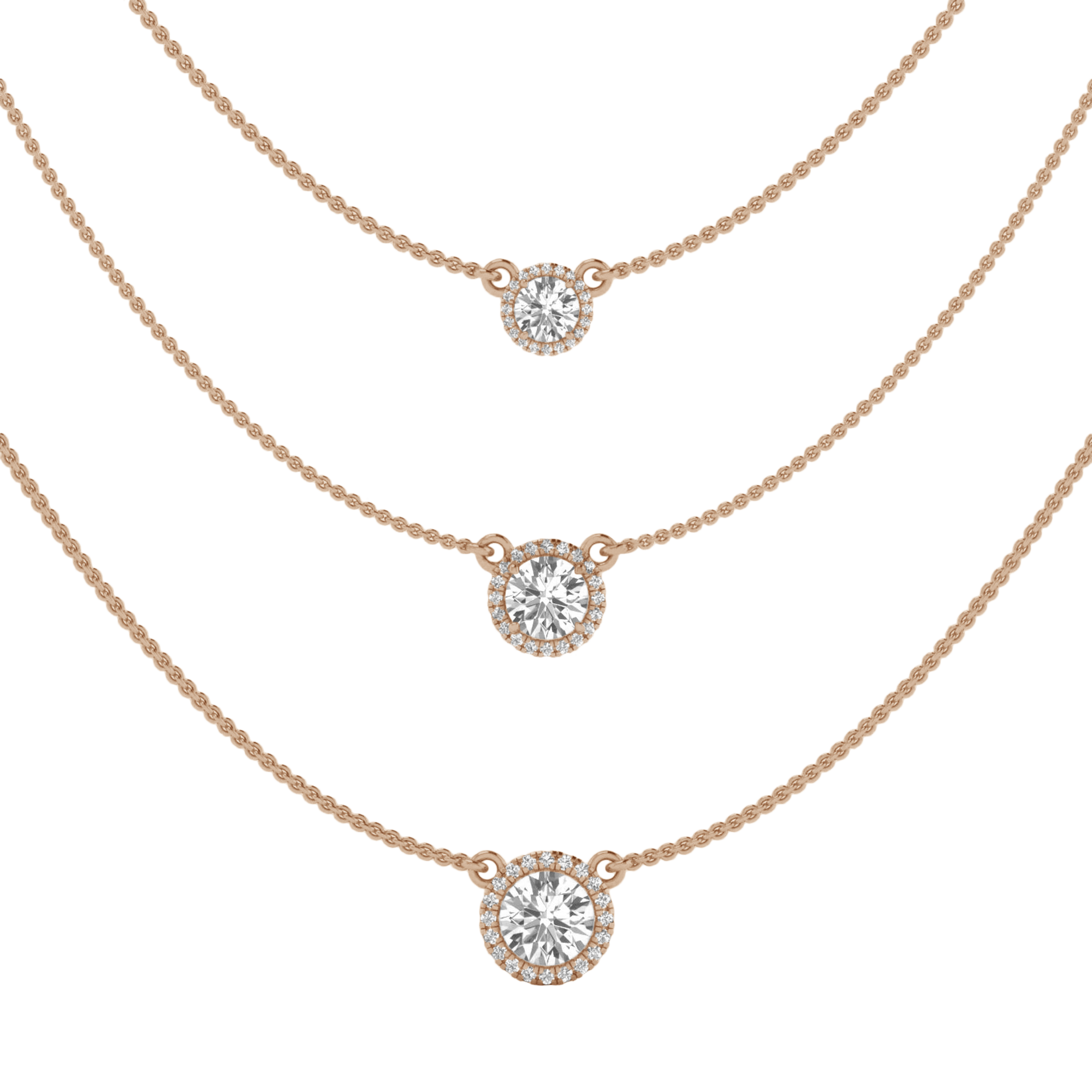 3,38 Karat Kette mit 1,5 Karat rundem Hauptstein - 082