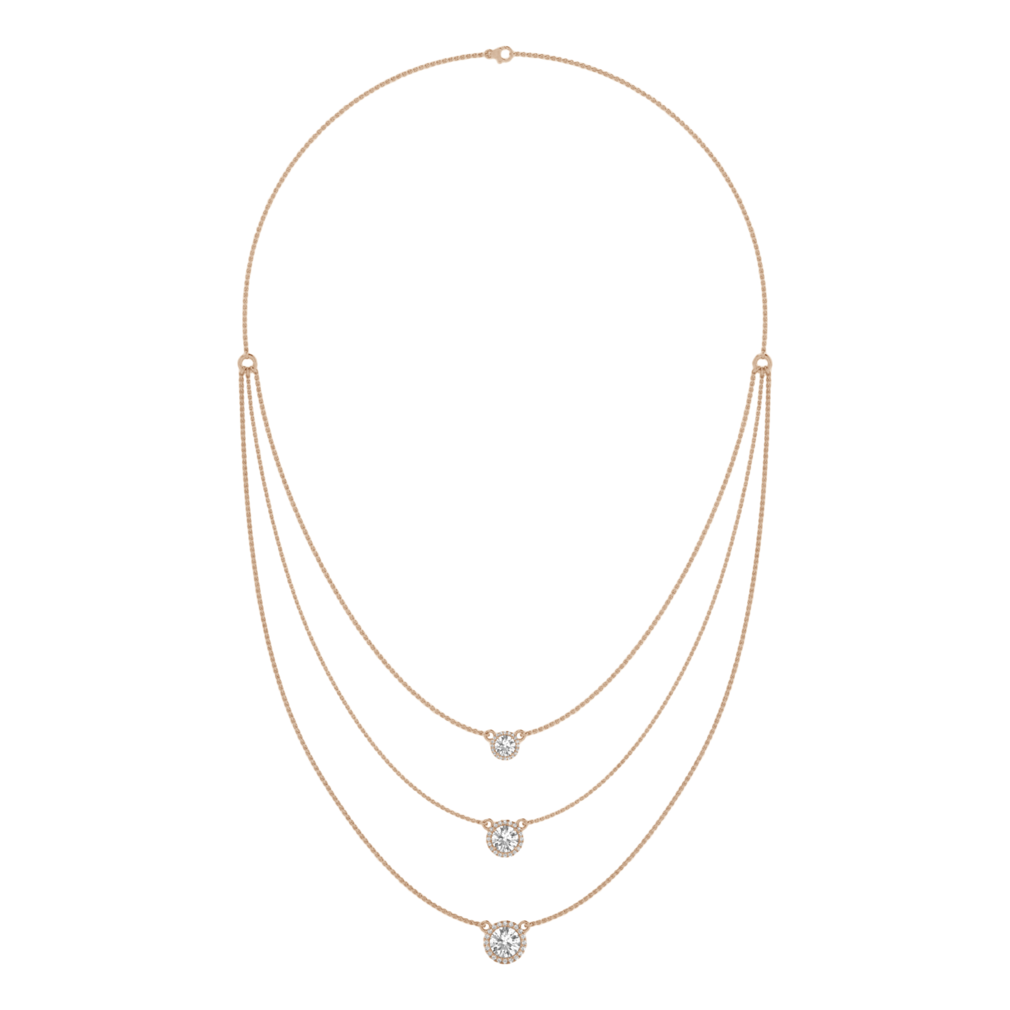 3,38 Karat Kette mit 1,5 Karat rundem Hauptstein - 082