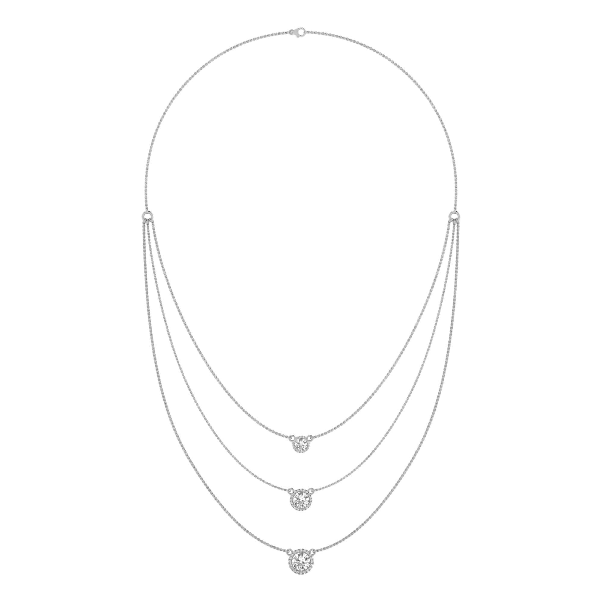 3,38 Karat Kette mit 1,5 Karat rundem Hauptstein - 082