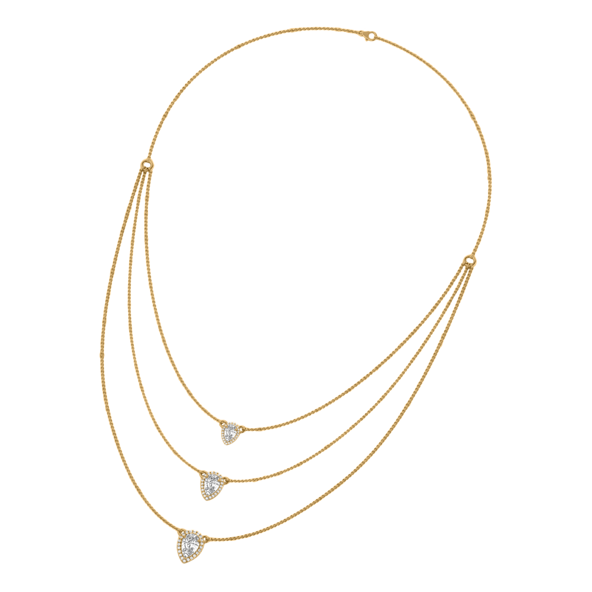 Kette aus 3,44 Karat mit Hauptstein in Birnenform von 1,5 Karat - 083
