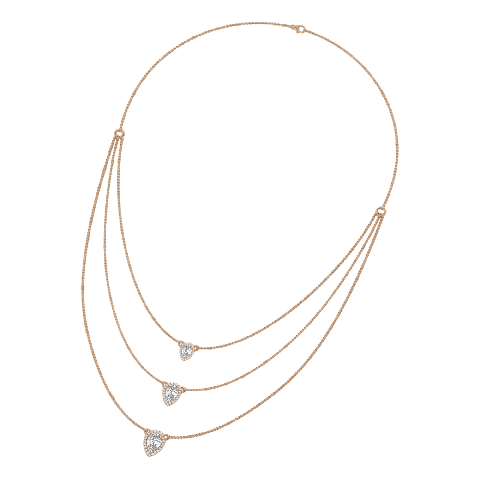 Kette aus 3,44 Karat mit Hauptstein in Birnenform von 1,5 Karat - 083