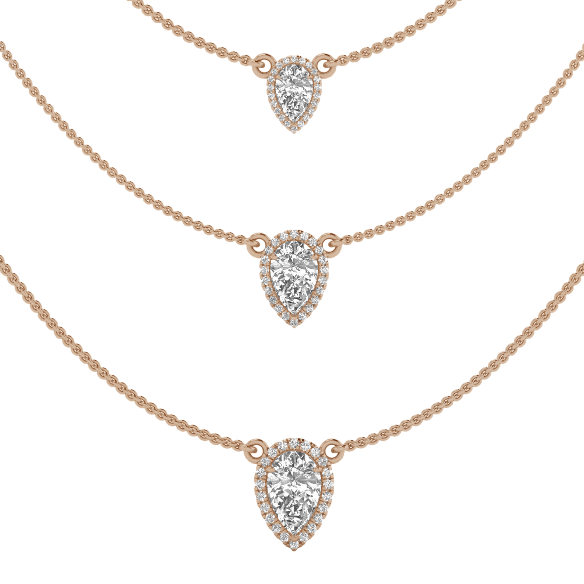 Kette aus 3,44 Karat mit Hauptstein in Birnenform von 1,5 Karat - 083