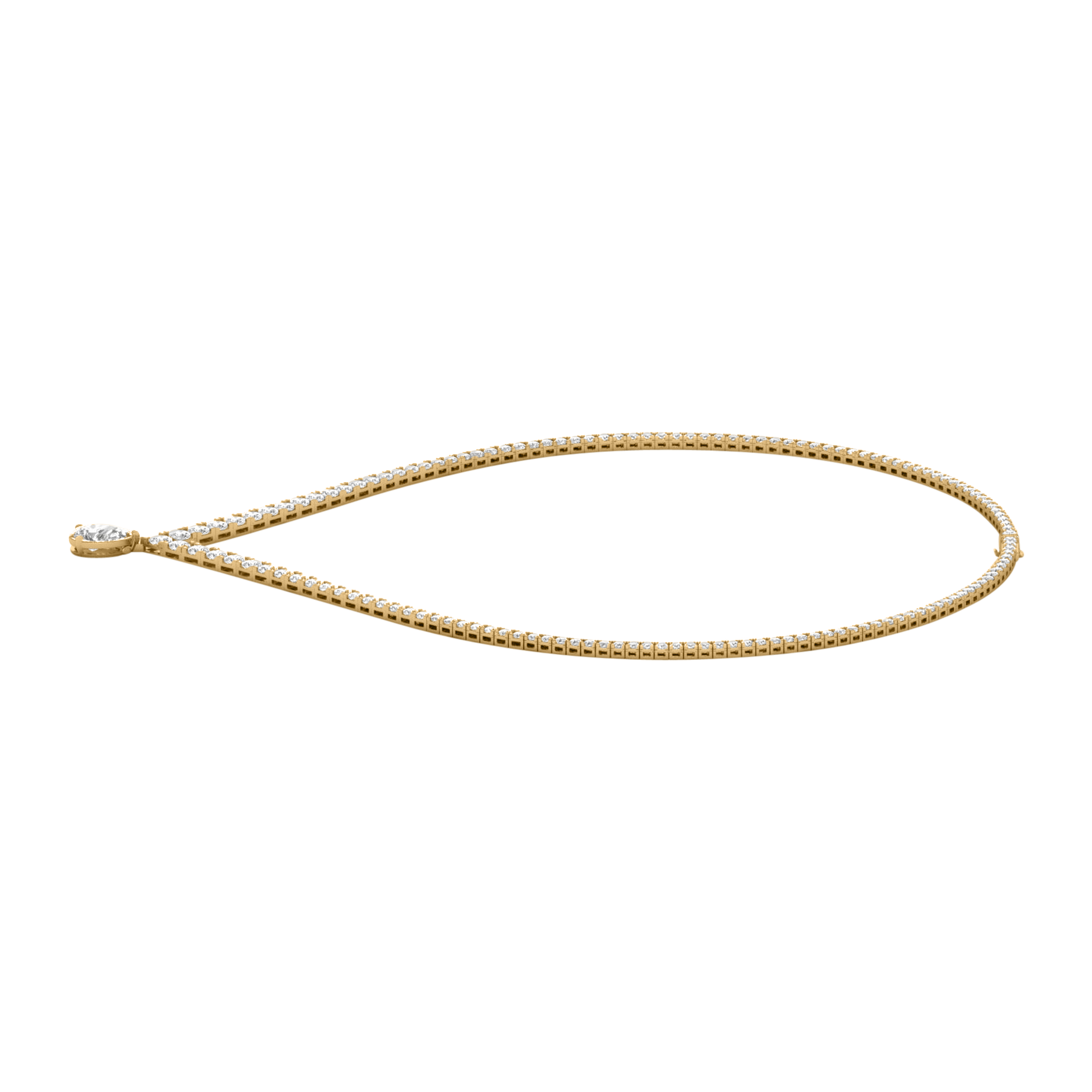 Kette aus 22,02 Karat mit tropfenförmigem Hauptstein von 4 Karat - 101