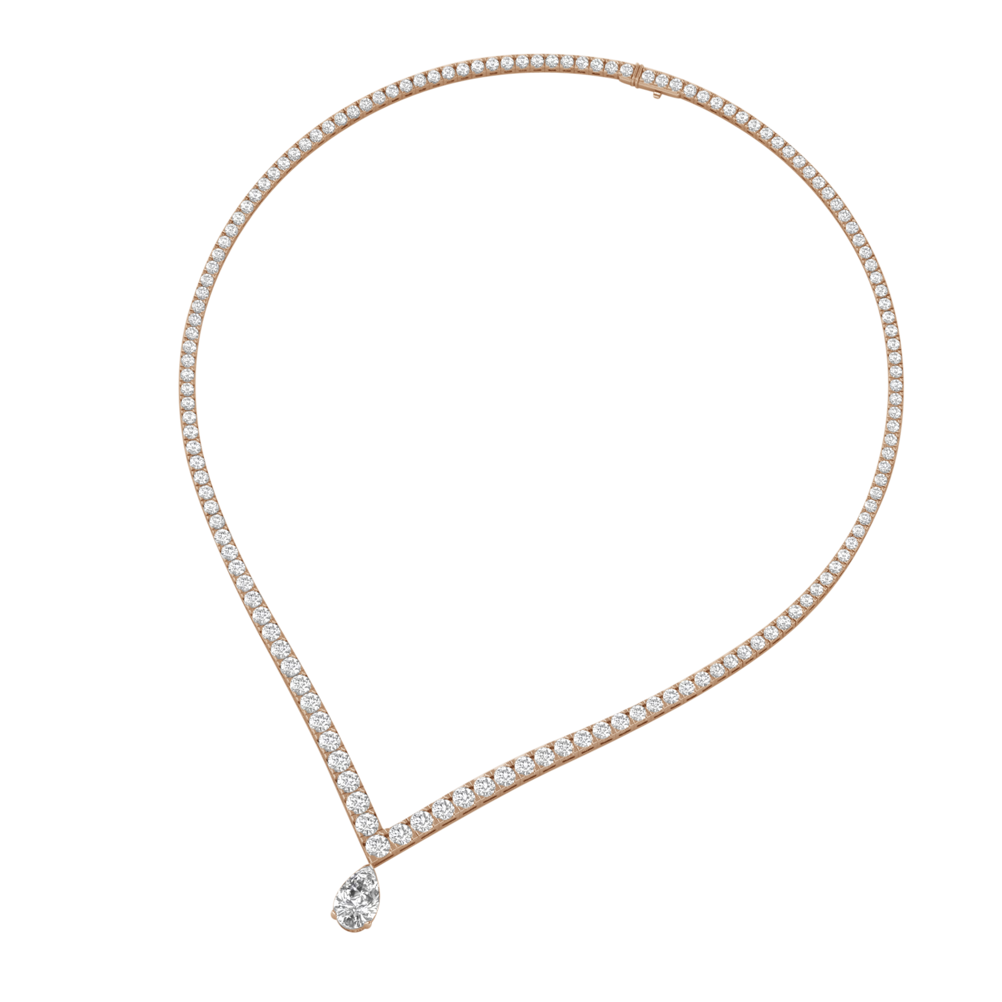 Kette aus 22,02 Karat mit tropfenförmigem Hauptstein von 4 Karat - 101