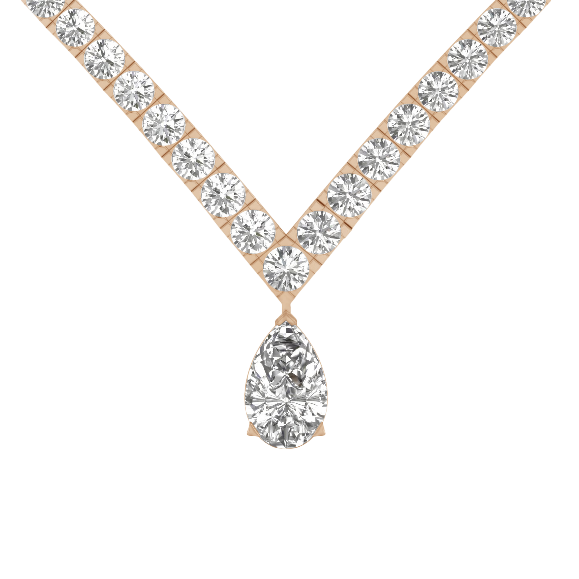 Kette aus 22,02 Karat mit tropfenförmigem Hauptstein von 4 Karat - 101