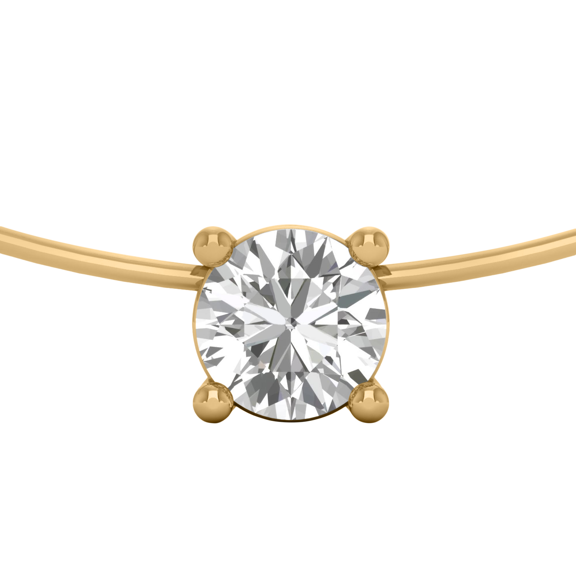 Halskette aus 0,5 Karat mit Hauptstein in runder Form von 0,5 Karat - 102