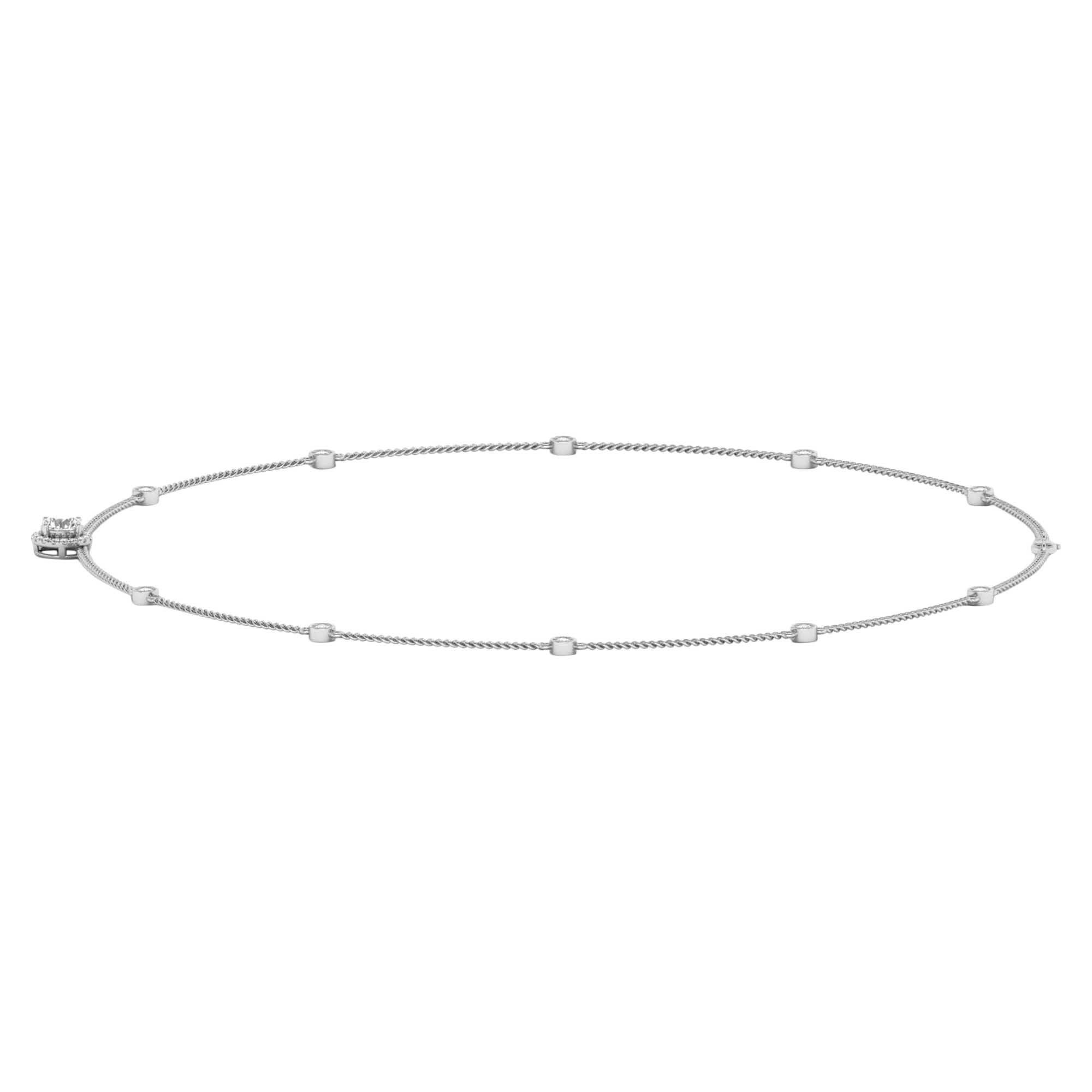 Kette von 2,27 Karat mit rundem Hauptstein von 1 Karat - 129