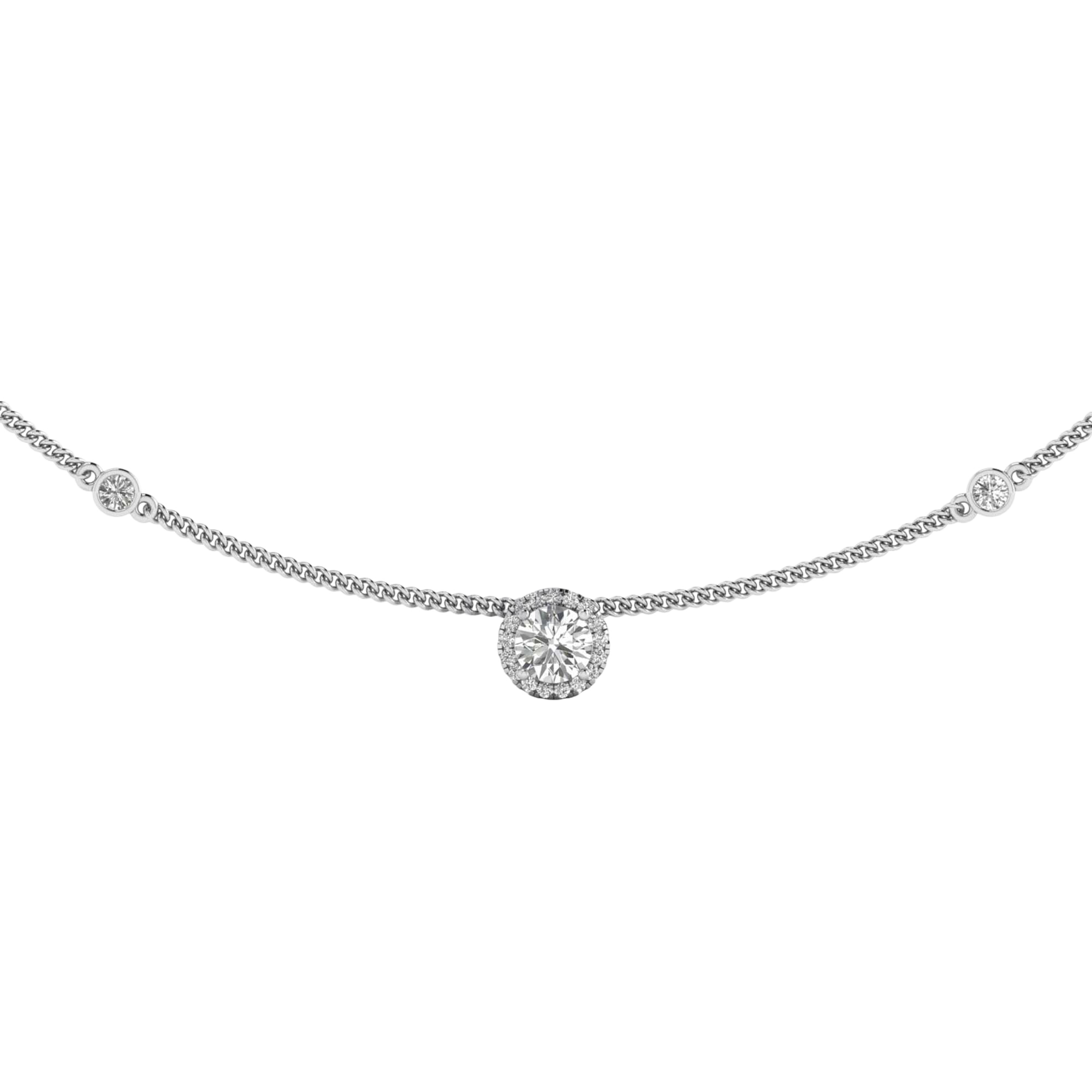 Kette von 2,27 Karat mit rundem Hauptstein von 1 Karat - 129