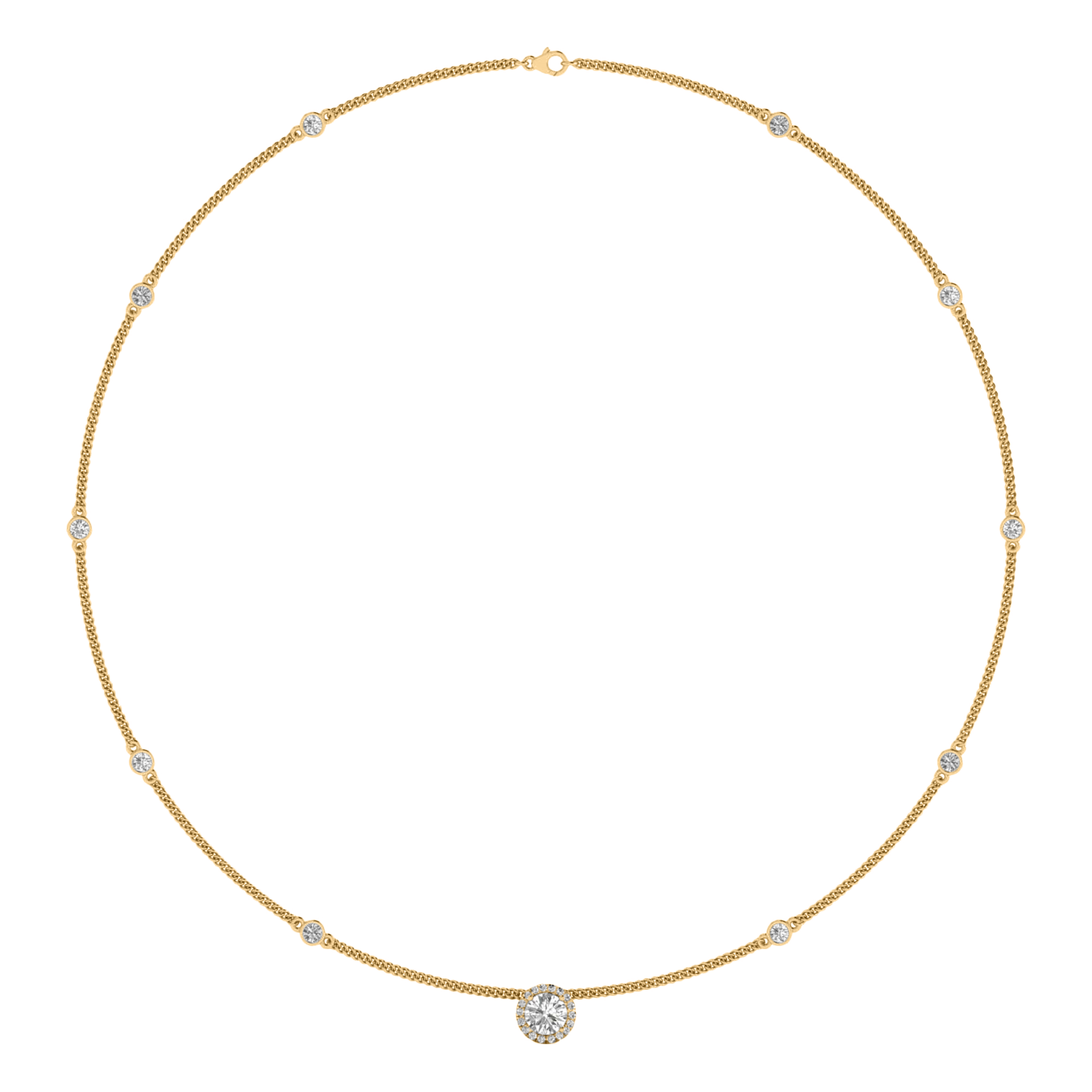 Kette von 2,27 Karat mit rundem Hauptstein von 1 Karat - 129