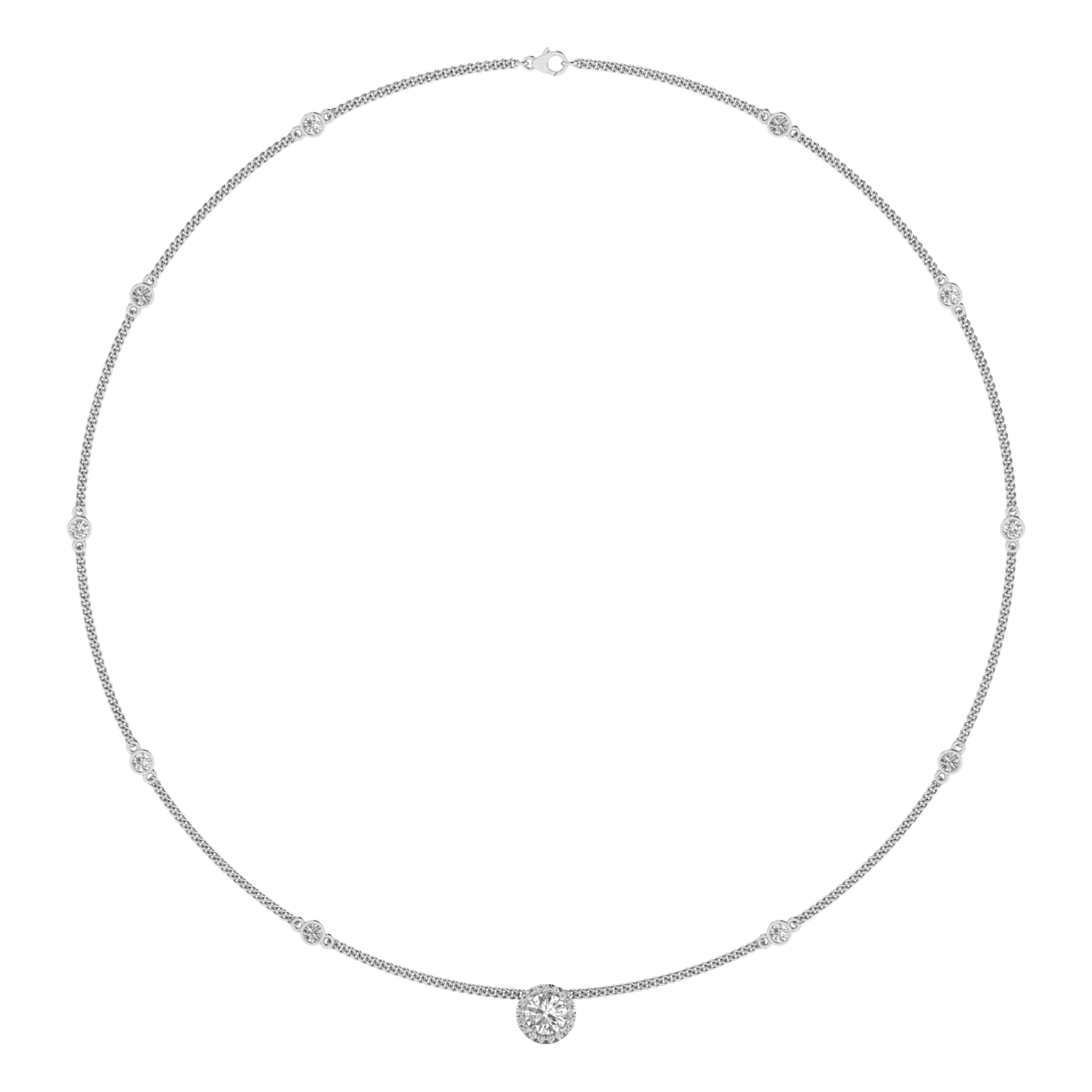 Kette von 2,27 Karat mit rundem Hauptstein von 1 Karat - 129