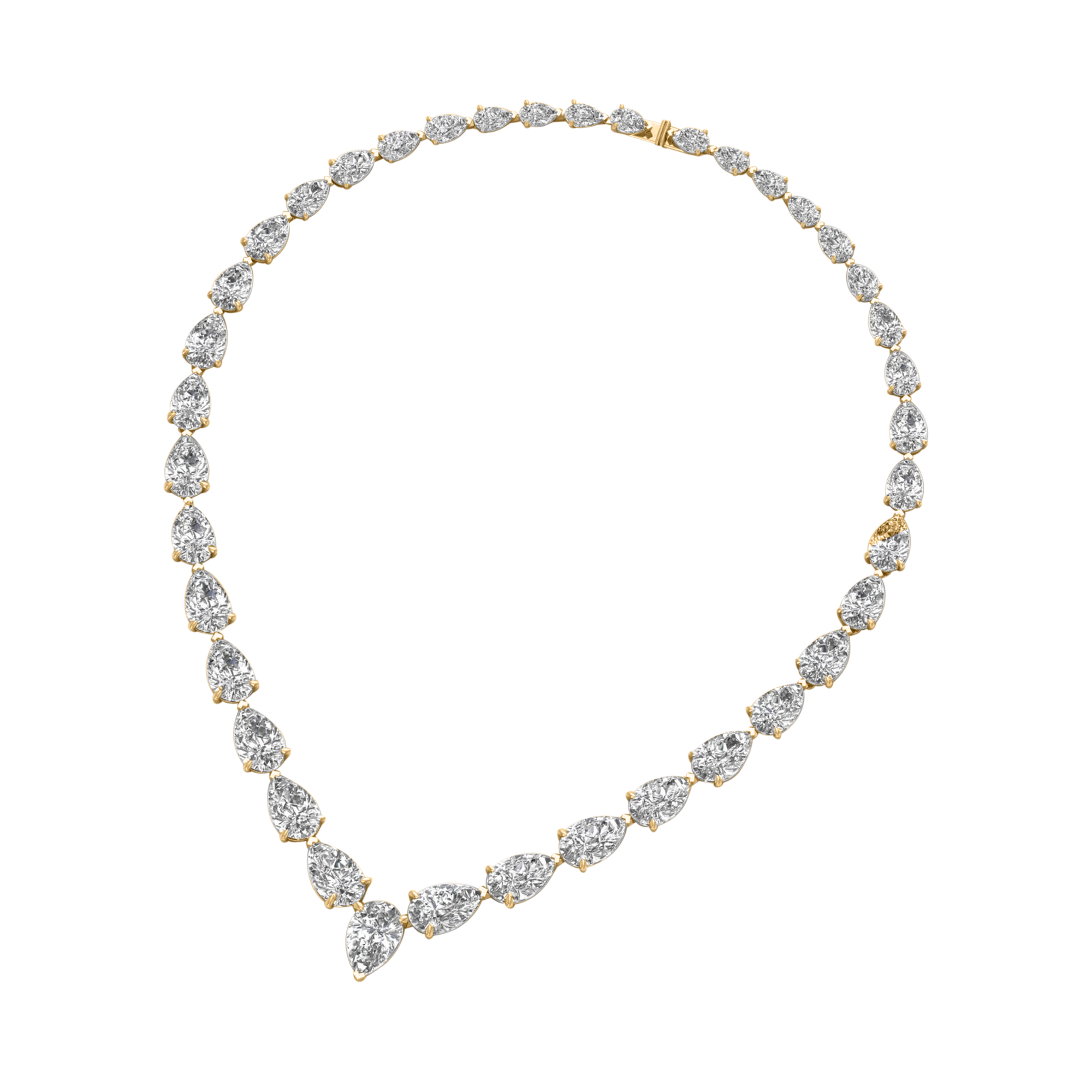 Kette aus 74 Karat mit Hauptstein in Birnenform von 3,5 Karat - 352