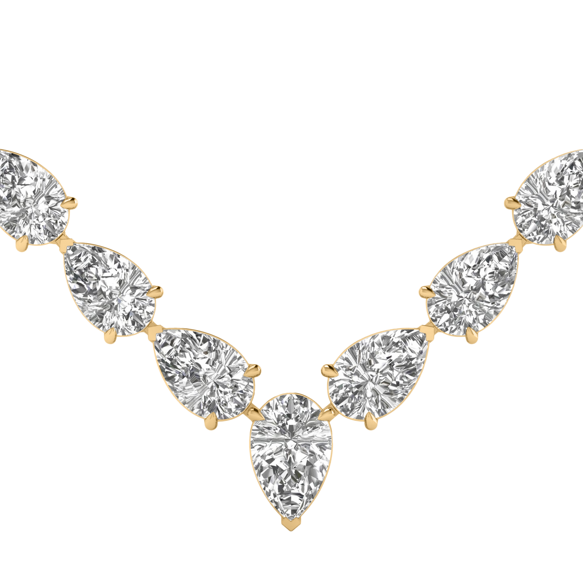 Yse Diamond Tennis Necklace Pear - 74ct