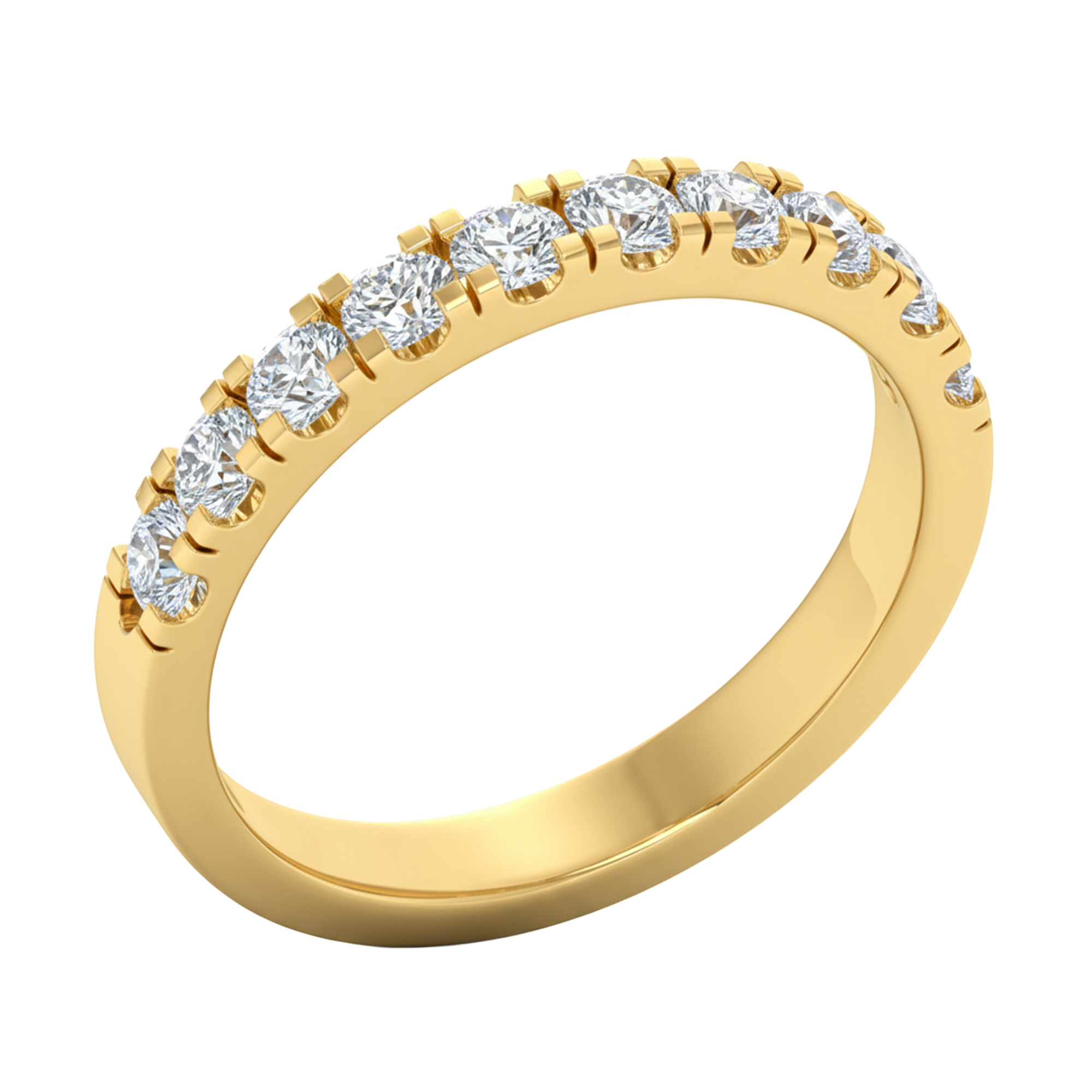 Rond half‑eternity ring 0.73 tot 0.78 karaat pavé‑zetting