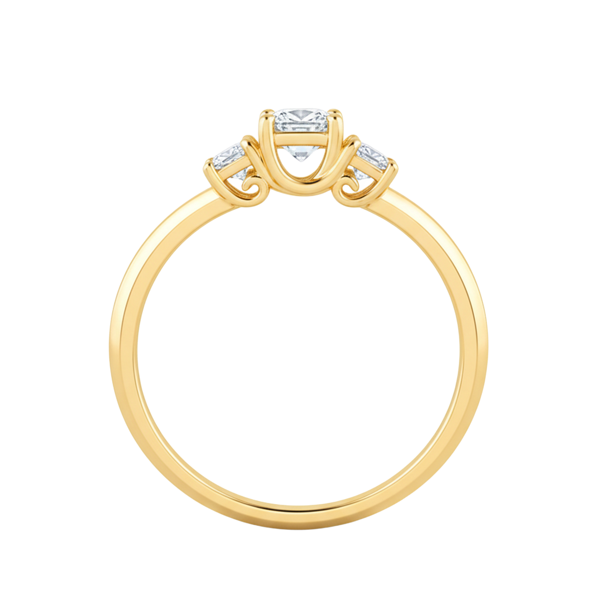 3 Steen ring van 0.17 karaat met hoofdsteen in vorm Rond van 0,098 karaat - 132