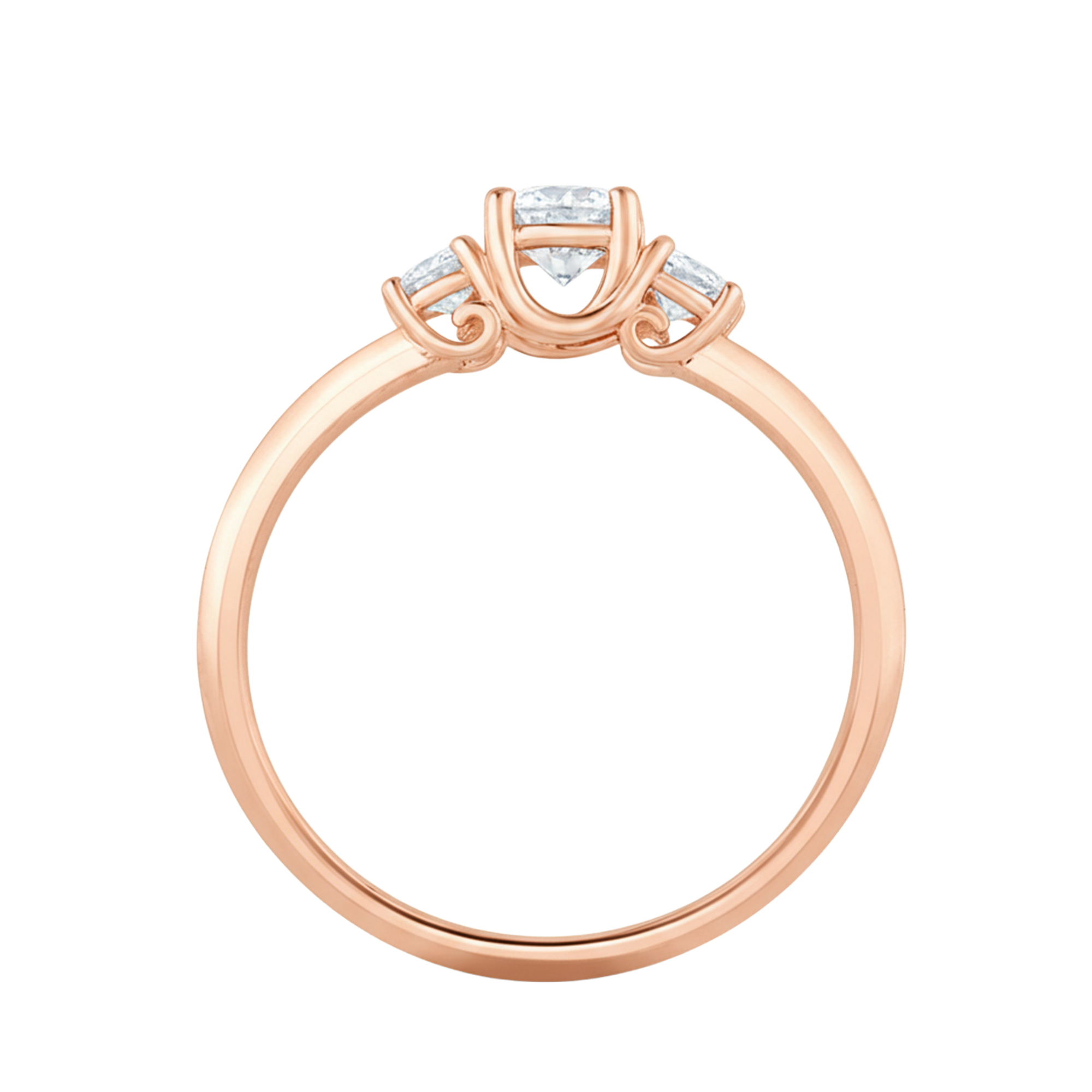 3 Steen ring van 0.17 karaat met hoofdsteen in vorm Rond van 0,098 karaat - 132