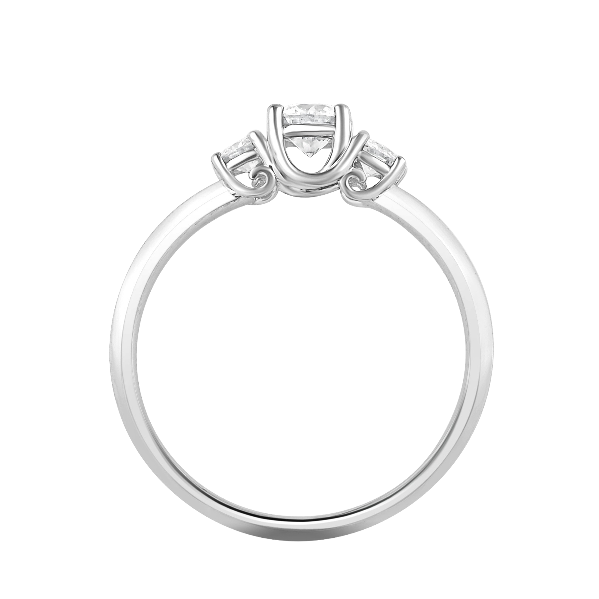 3 Steen ring van 0.17 karaat met hoofdsteen in vorm Rond van 0,098 karaat - 132