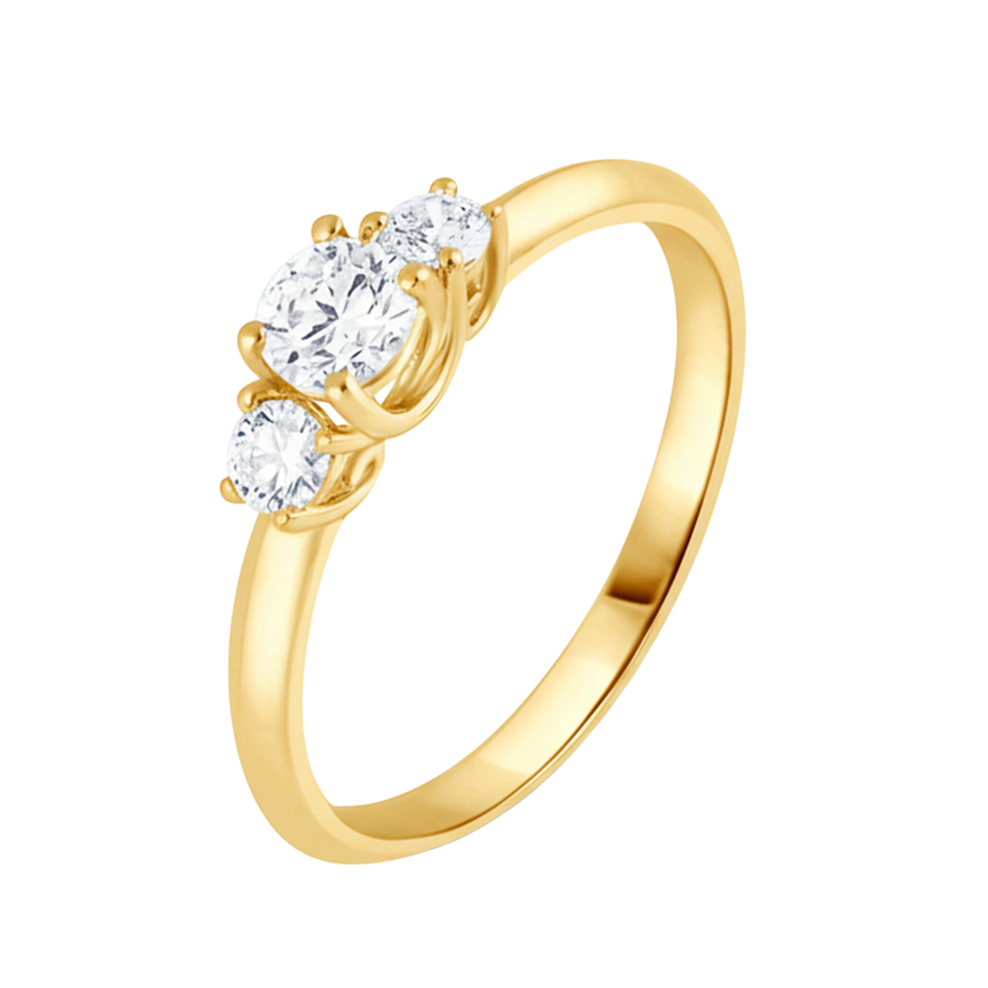 3 Steen ring van 0.17 karaat met hoofdsteen in vorm Rond van 0,098 karaat - 132