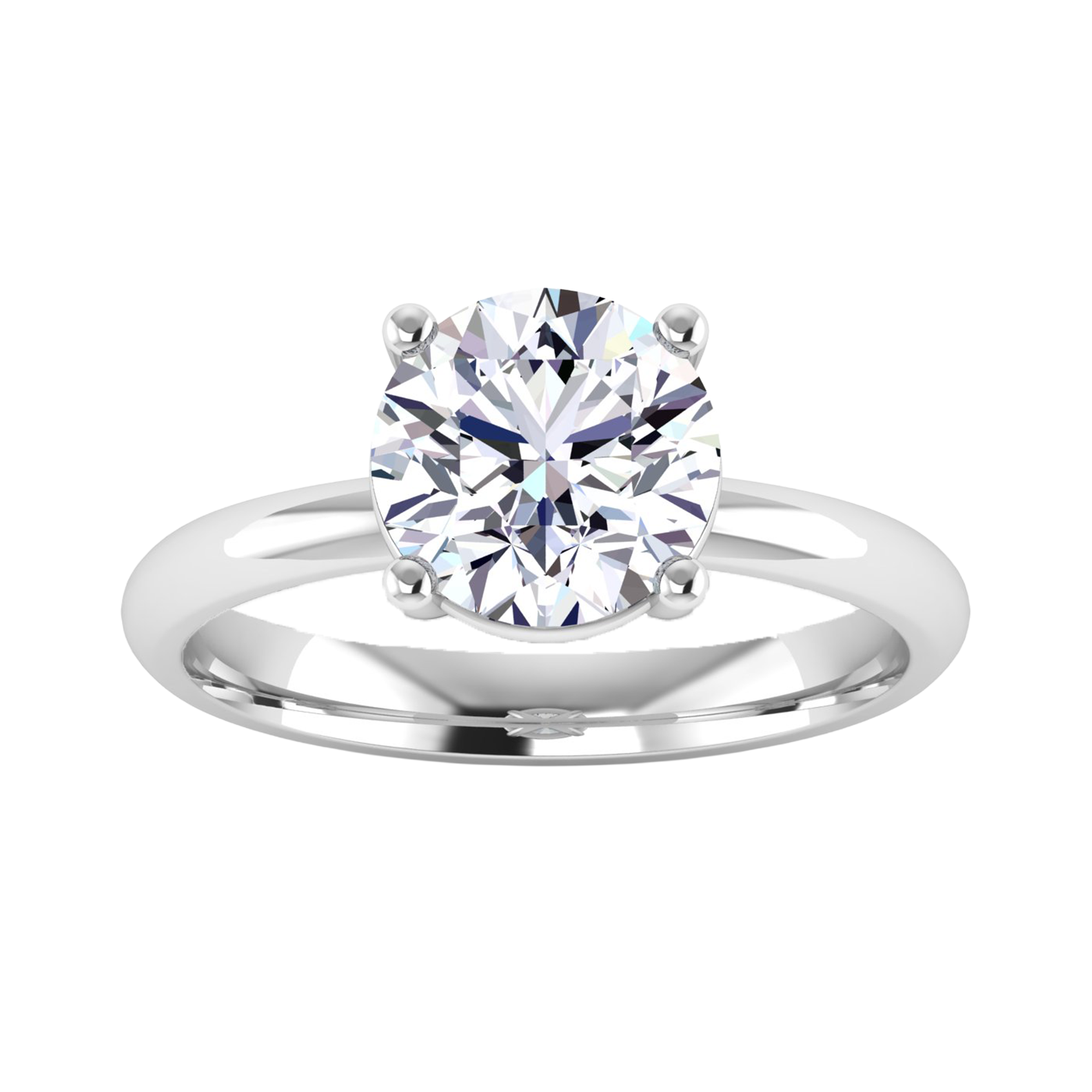 Afgeronde Solitaire 4 prong ronde diamant ring 1,53 karaat