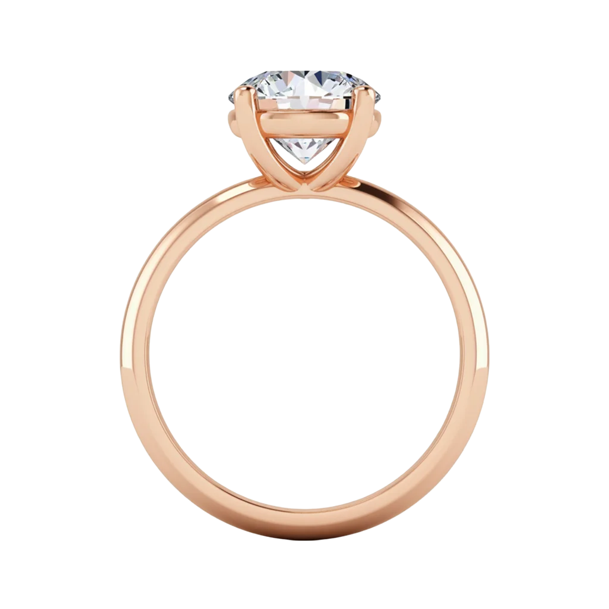 Afgeronde Solitaire 4 prong ronde diamant ring 1,53 karaat