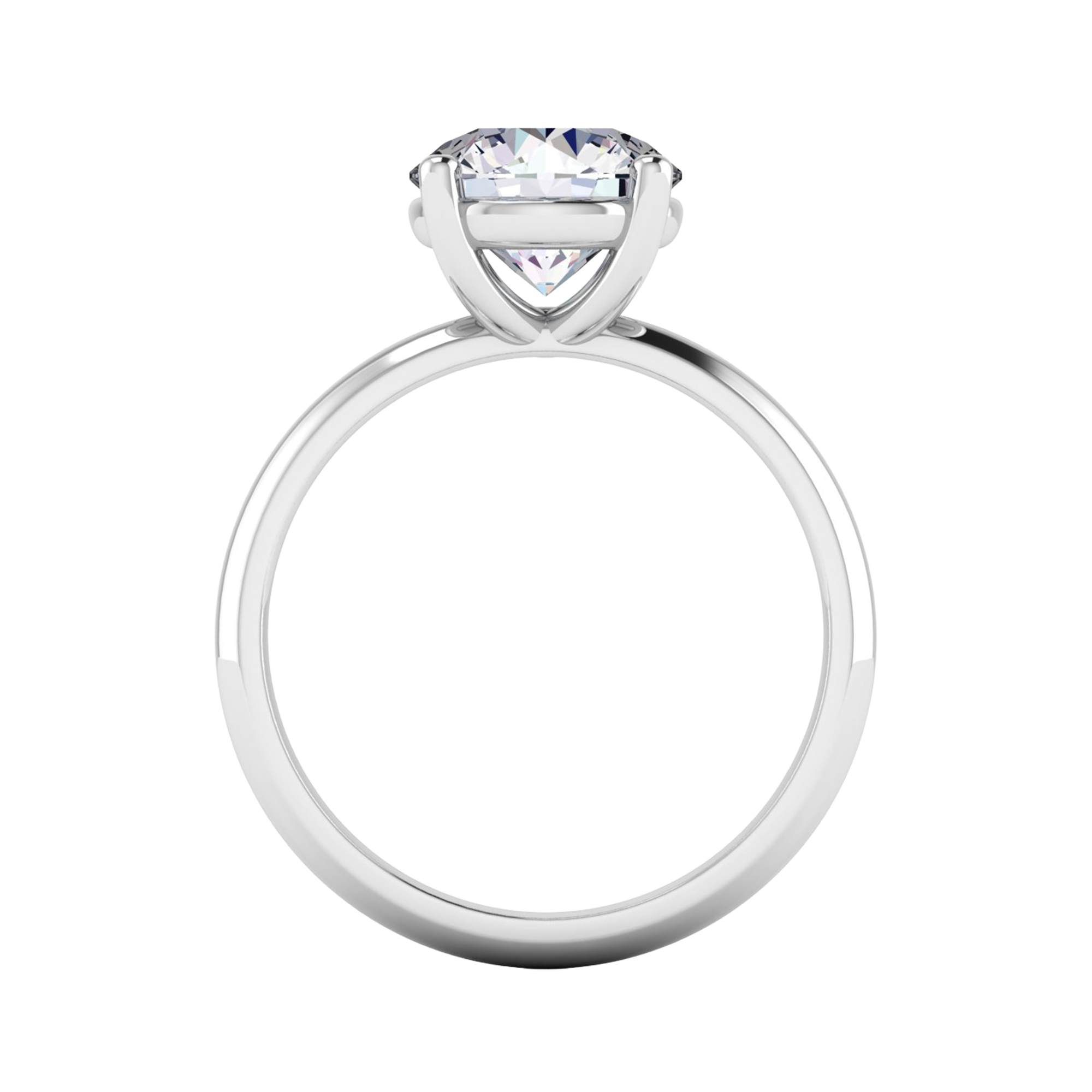 Afgeronde Solitaire 4 prong ronde diamant ring 1,53 karaat