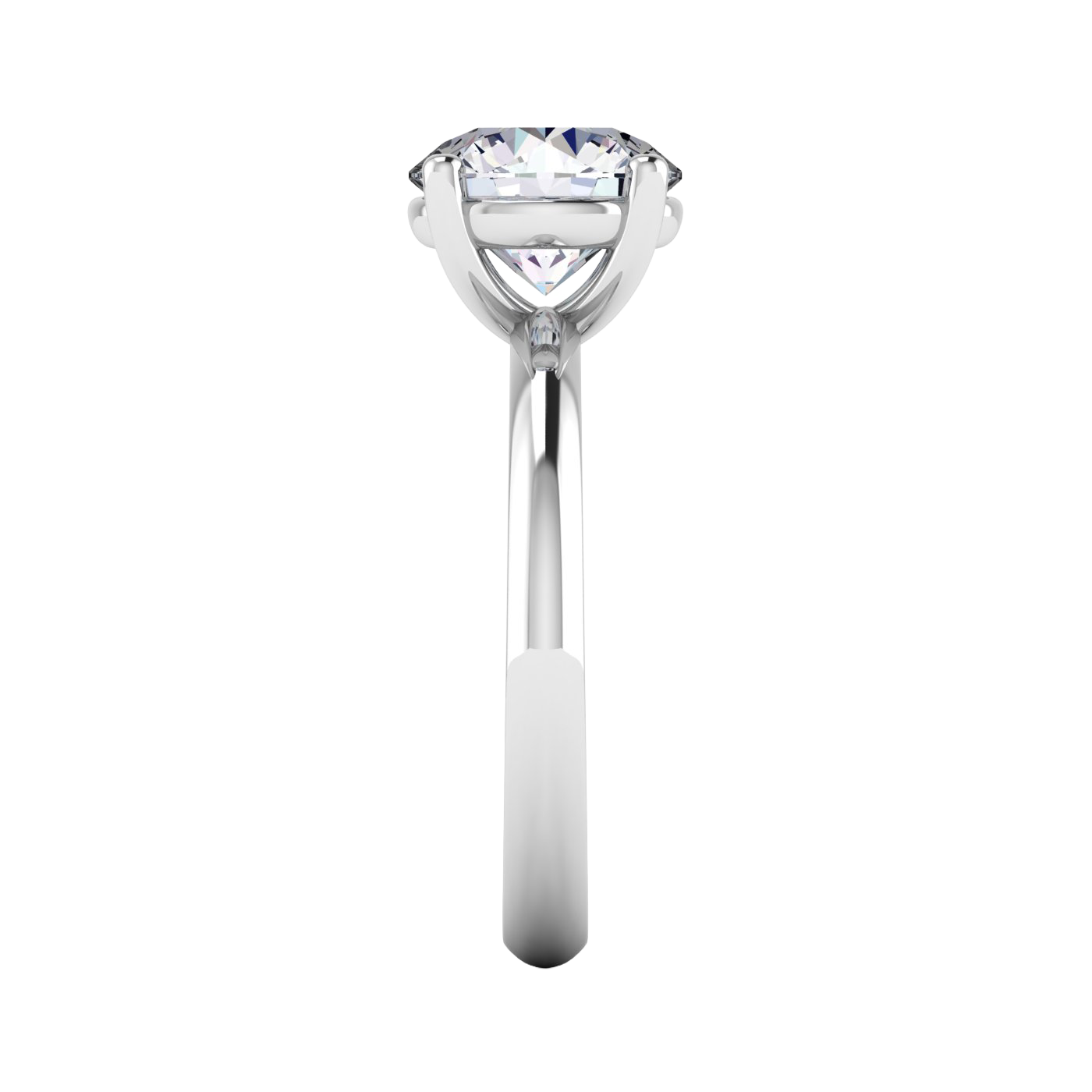 Afgeronde Solitaire 4 prong ronde diamant ring 1,53 karaat