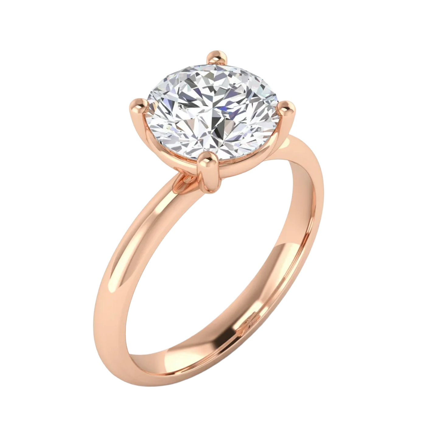 Afgeronde Solitaire 4 prong ronde diamant ring 1,53 karaat