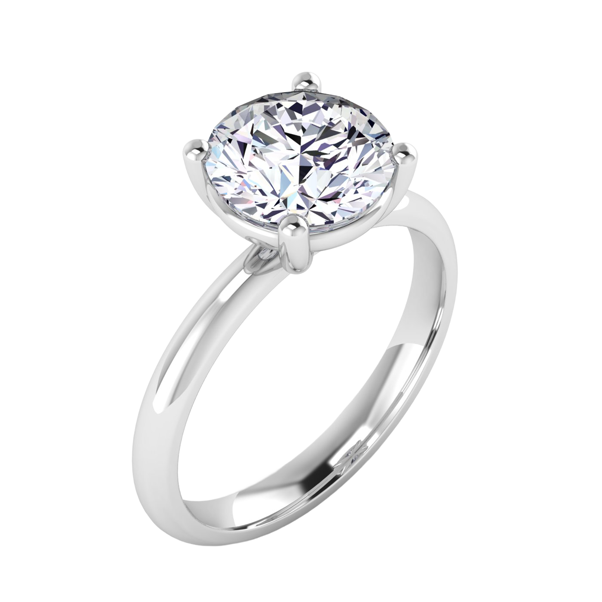Afgeronde Solitaire 4 prong ronde diamant ring 1,53 karaat