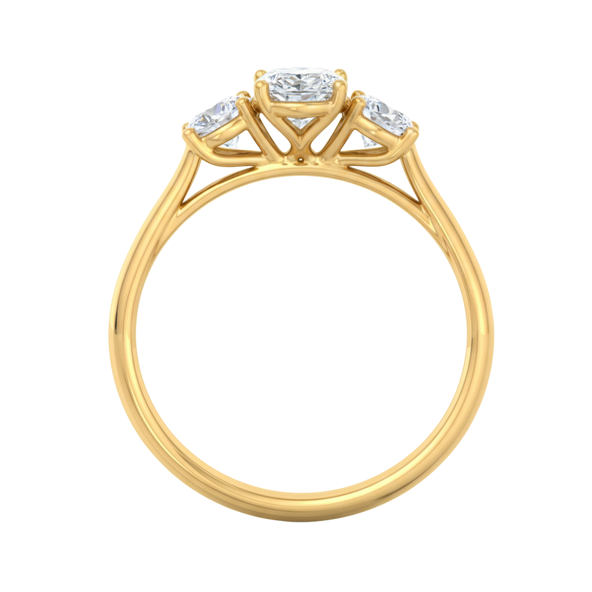 3 Steen ring van 1.2 karaat met hoofdsteen in vorm Ovaal van 0,67 karaat - 334