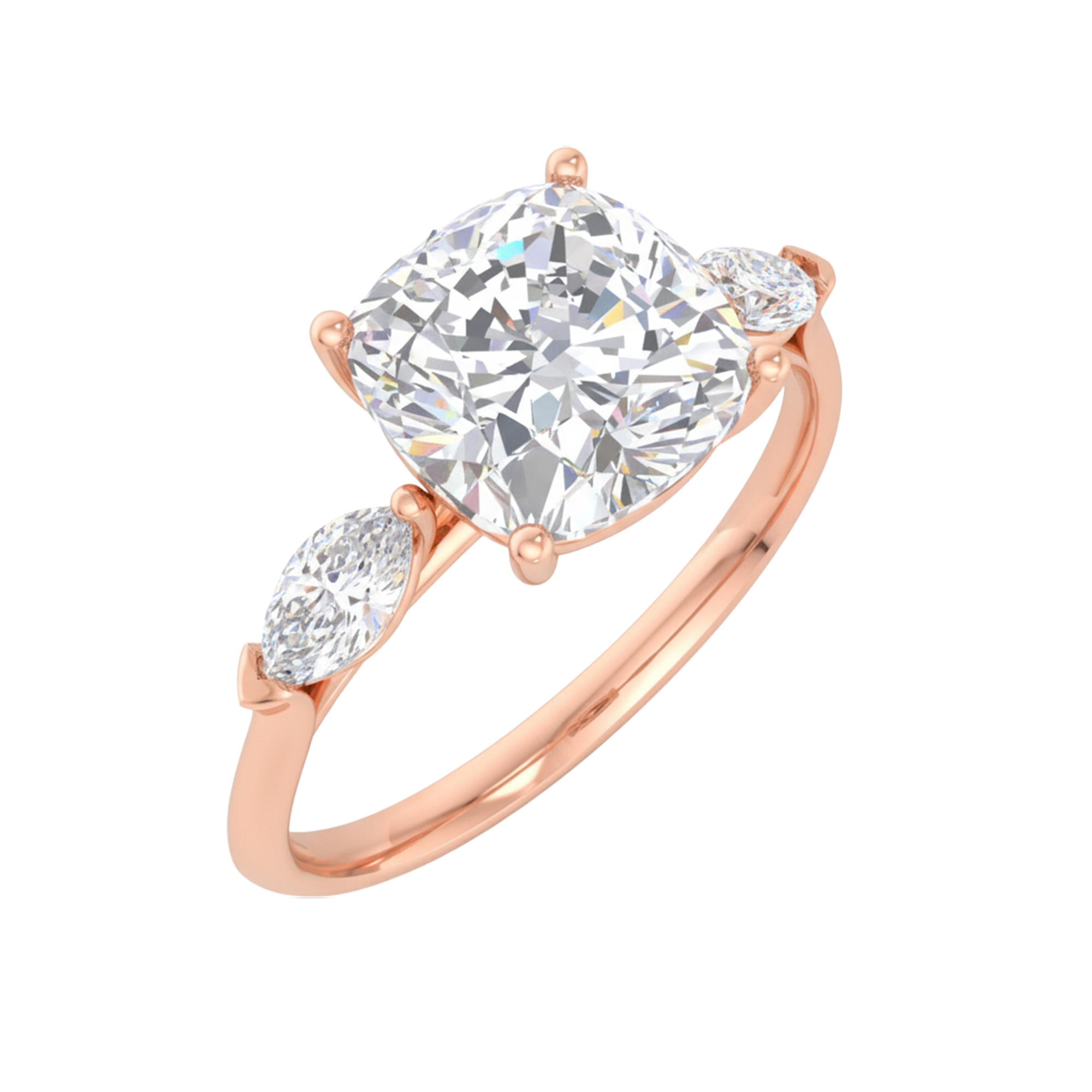 Julia Diamanten 3-stenen Ring Cushion & Markies - 2.3ct