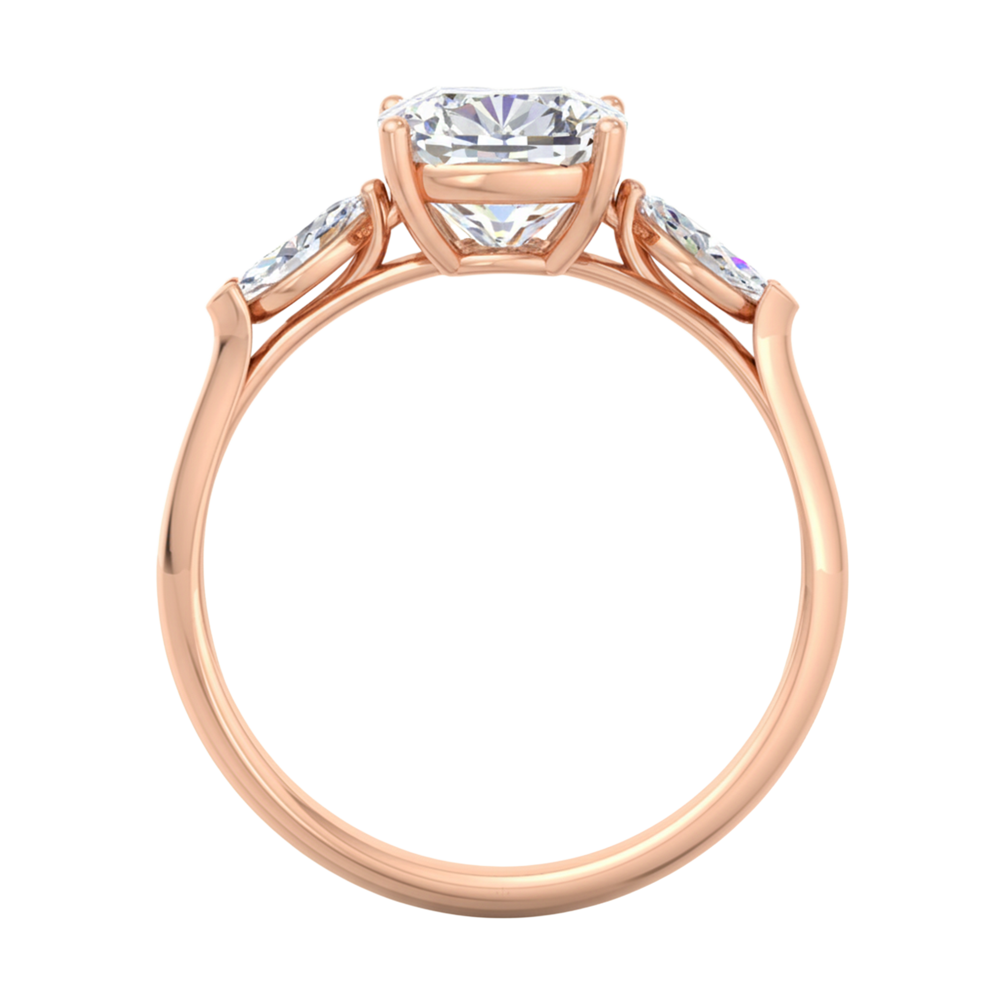 Julia Diamanten 3-stenen Ring Cushion & Markies - 2.3ct