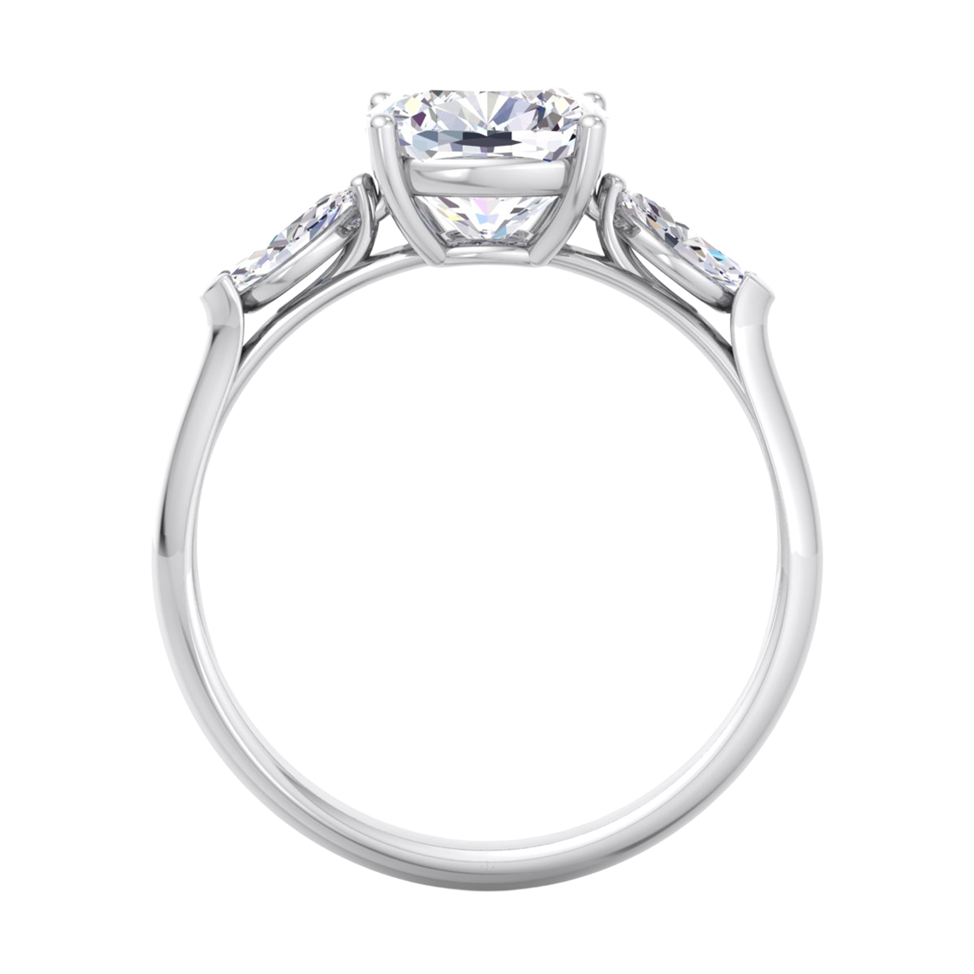 Julia Diamanten 3-stenen Ring Cushion & Markies - 2.3ct