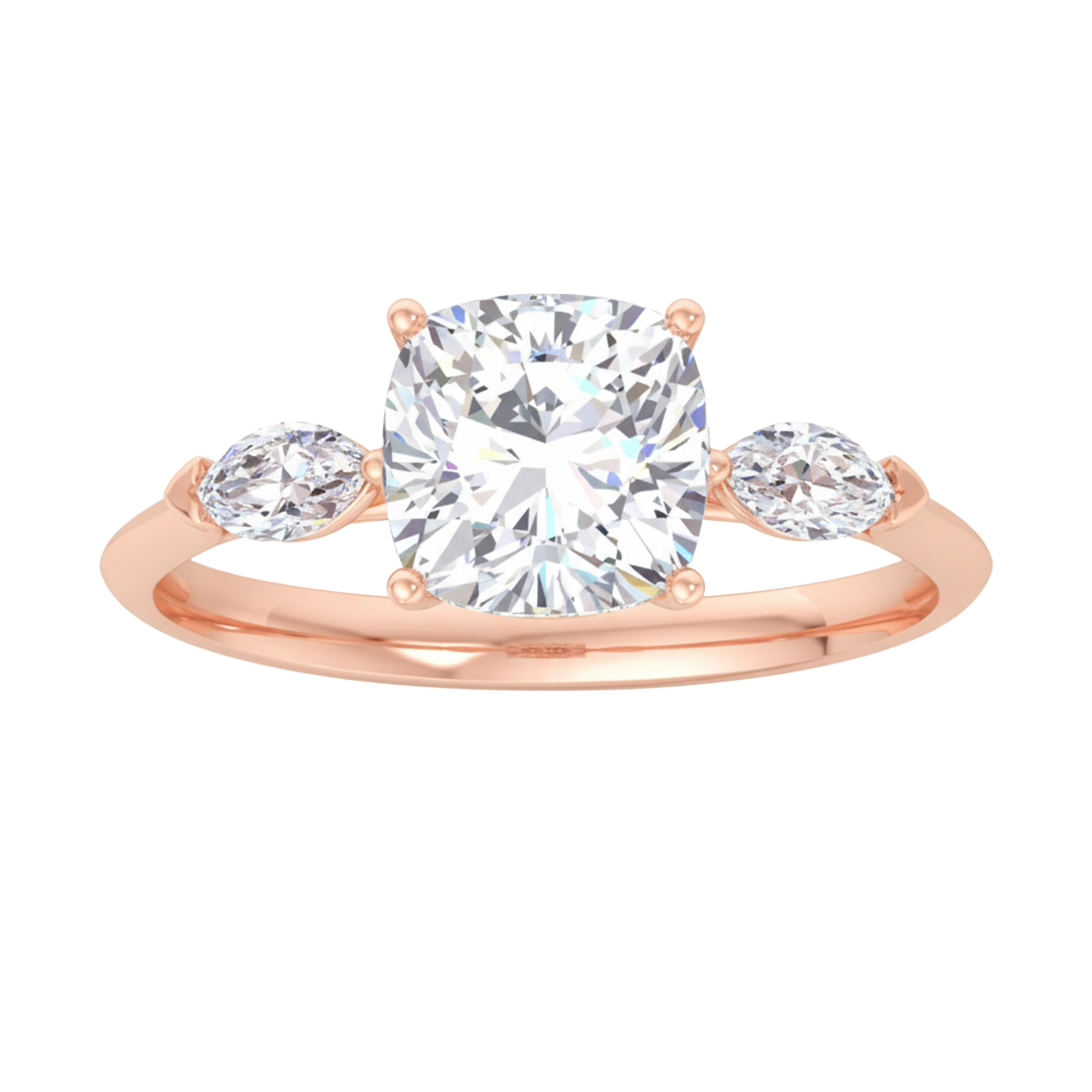 Julia Diamanten 3-stenen Ring Cushion & Markies - 2.3ct