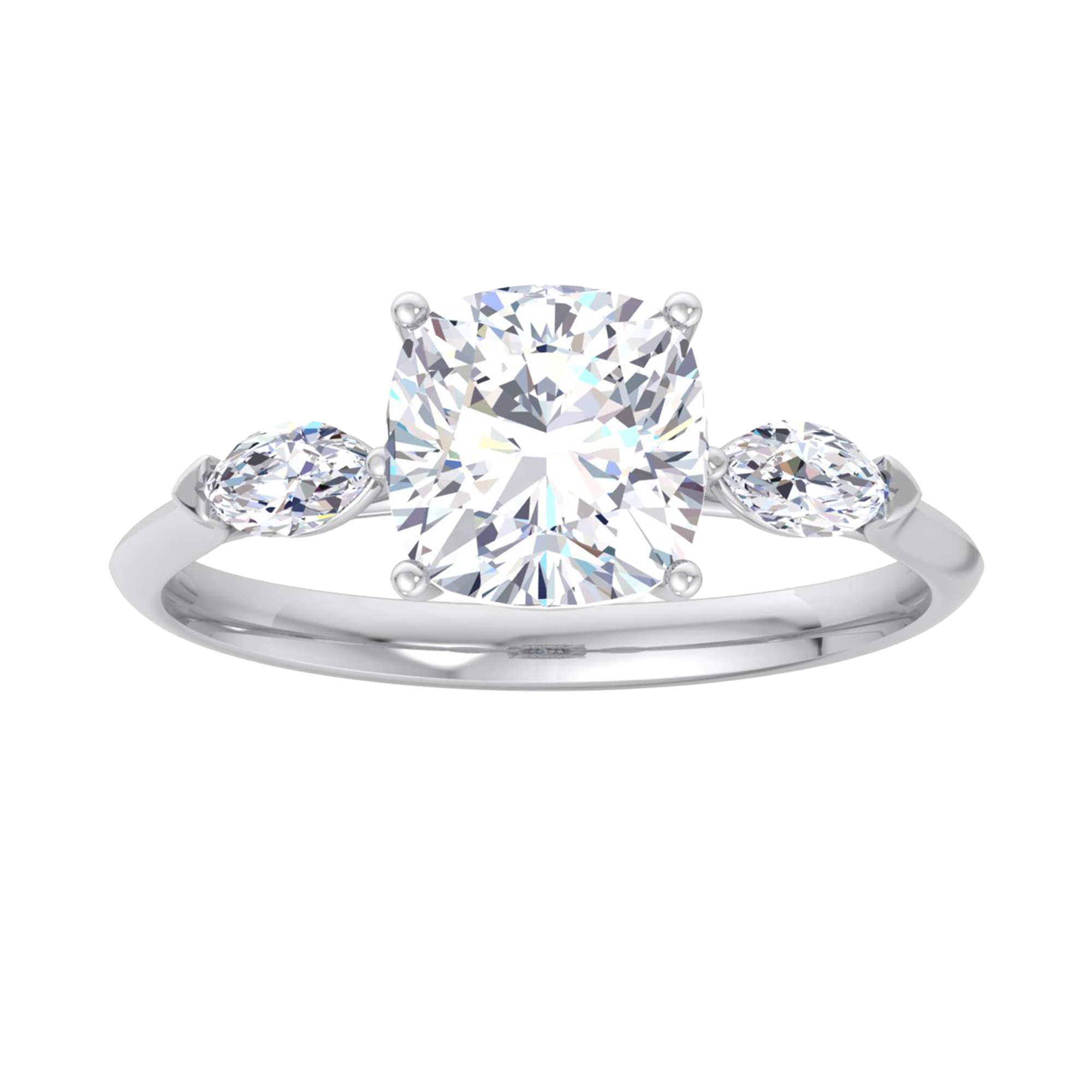 Julia Diamanten 3-stenen Ring Cushion & Markies - 2.3ct
