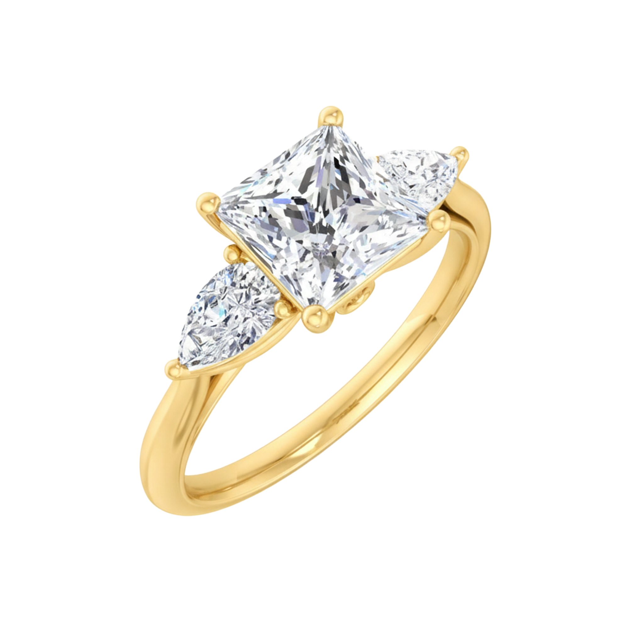 Vijf‑stenen ring met ronde, peer en princess diamanten 2,01 karaat